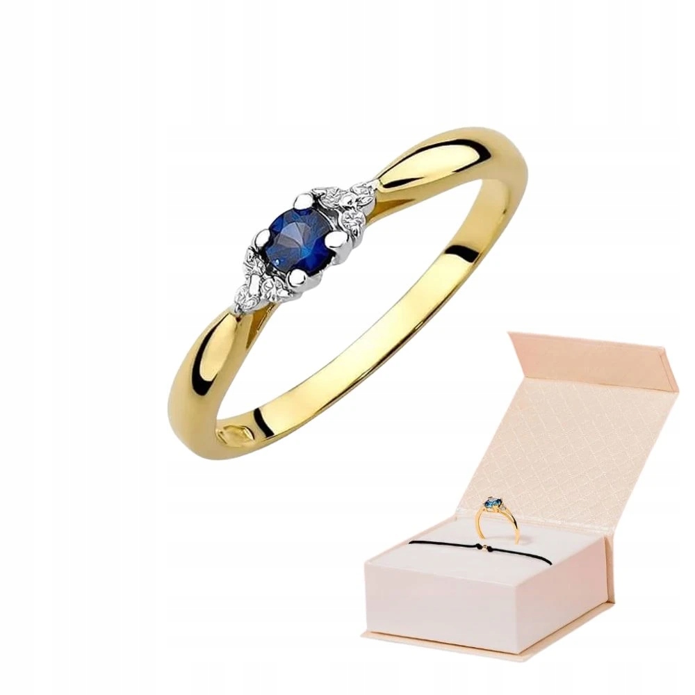 Zlatý Prstýnek S Přírodním Safírem 585 Certifikát Zlatý Náramek