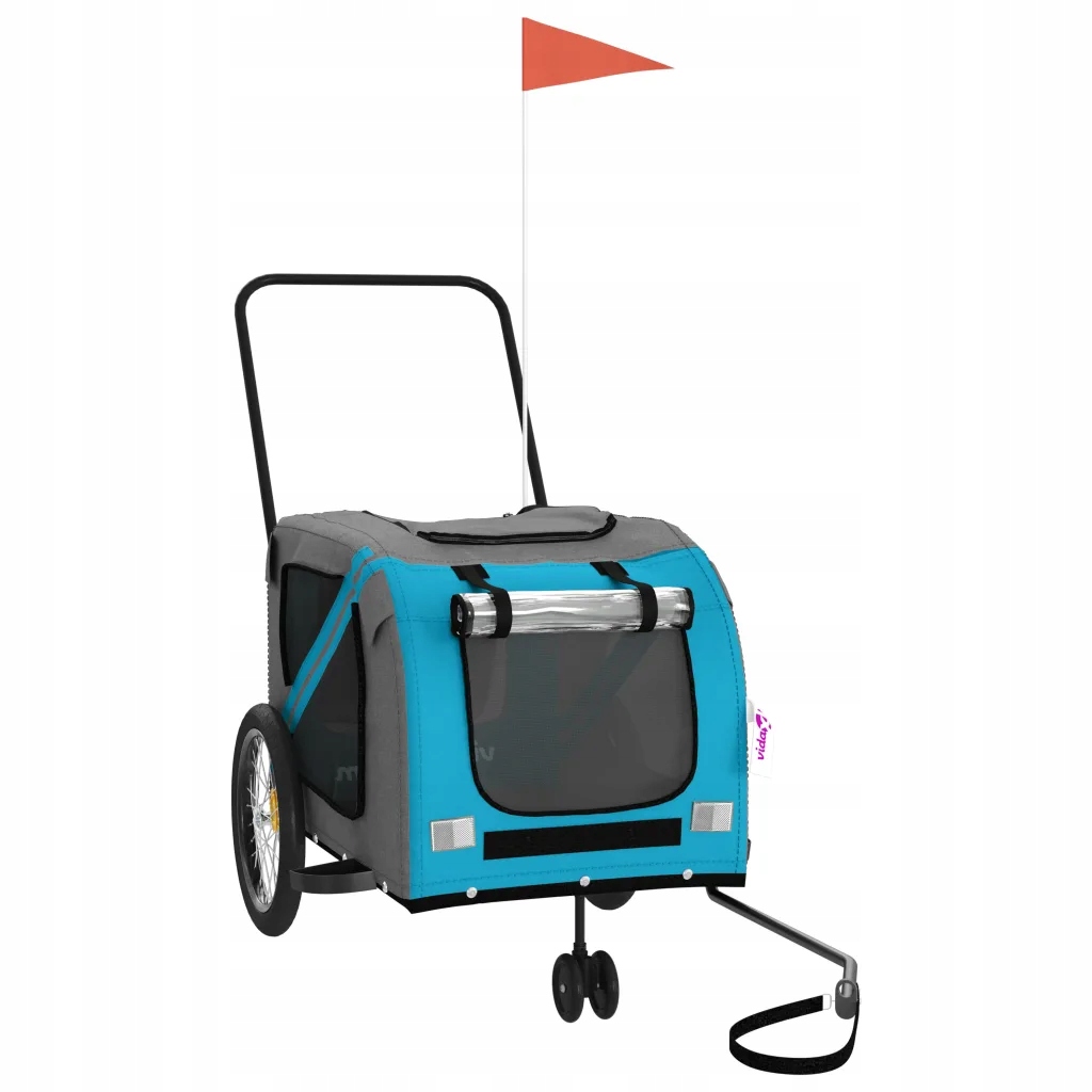 Levně Přívěs na kolo pro zvířata z tkaniny Oxford s železným rámem, modrý