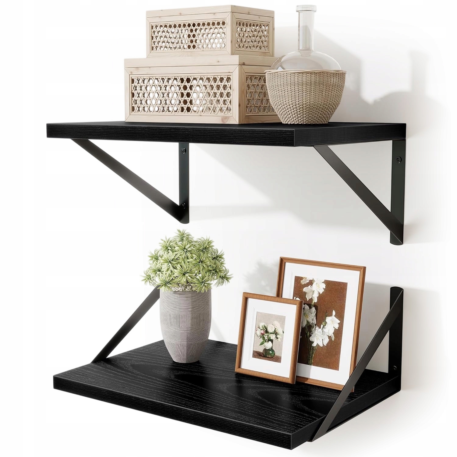 Nástěnné Police Závěsná Sada Do Obývacího Pokoje Kanceláře Loft Organizér 40X30X15 CM
