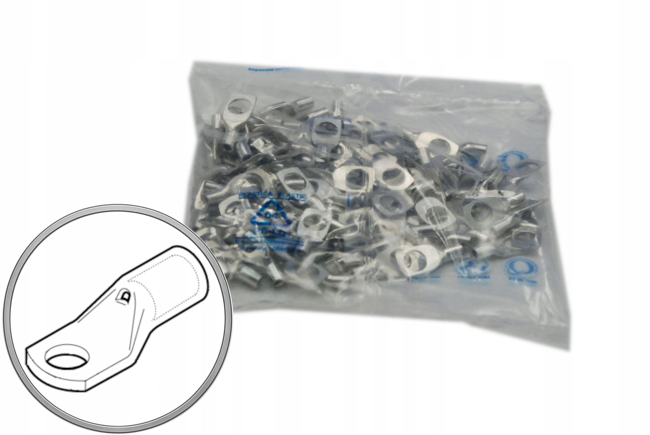 Końcówki oczkowe rurowe nieizolowane Cembre A06-M6 1,5-2,5mm2 100SZT