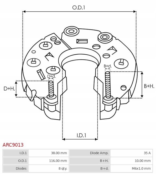 MOSTEK ALTERNATORA FORD ARC9013 FORD USA Producent części AS-PL