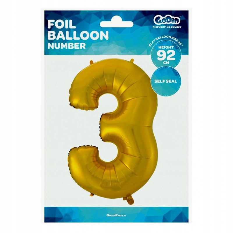 balon cyfra 3 złota  45'' | HS-C45ZM3 — 7