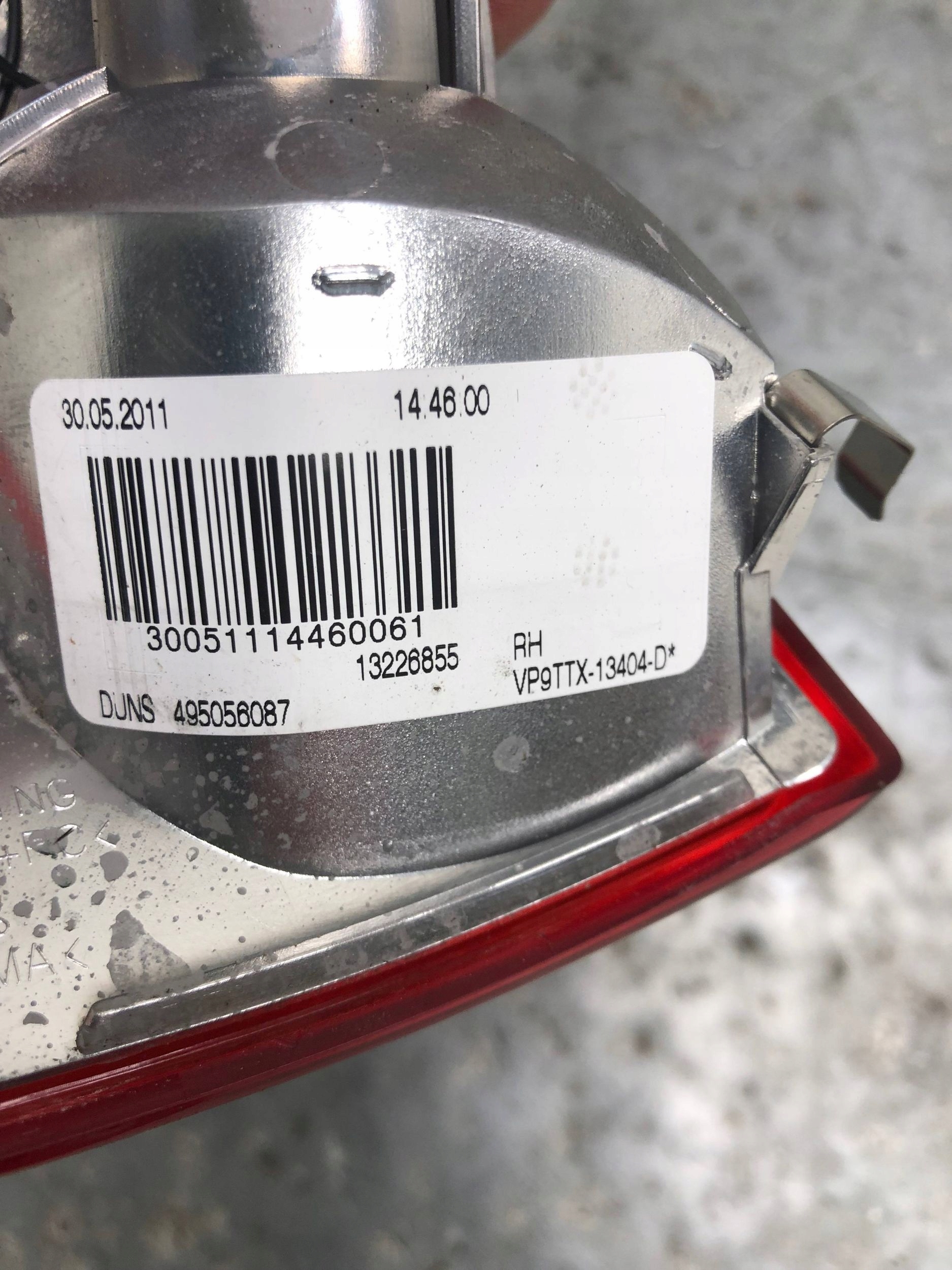 light boot right rear part OPEL INSIGNIA A KOMBI 13226855
