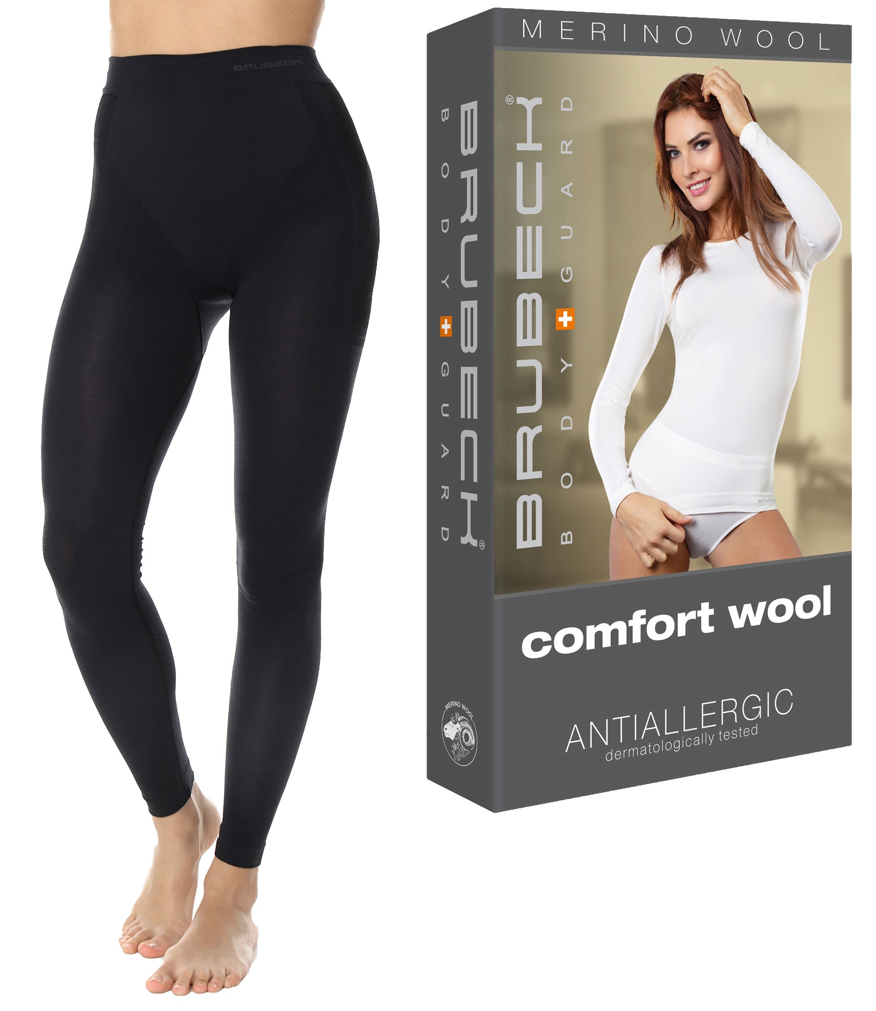 DAMSKIE LEGGINSY TERMICZNE MERINO WOOL BRUBECK -M