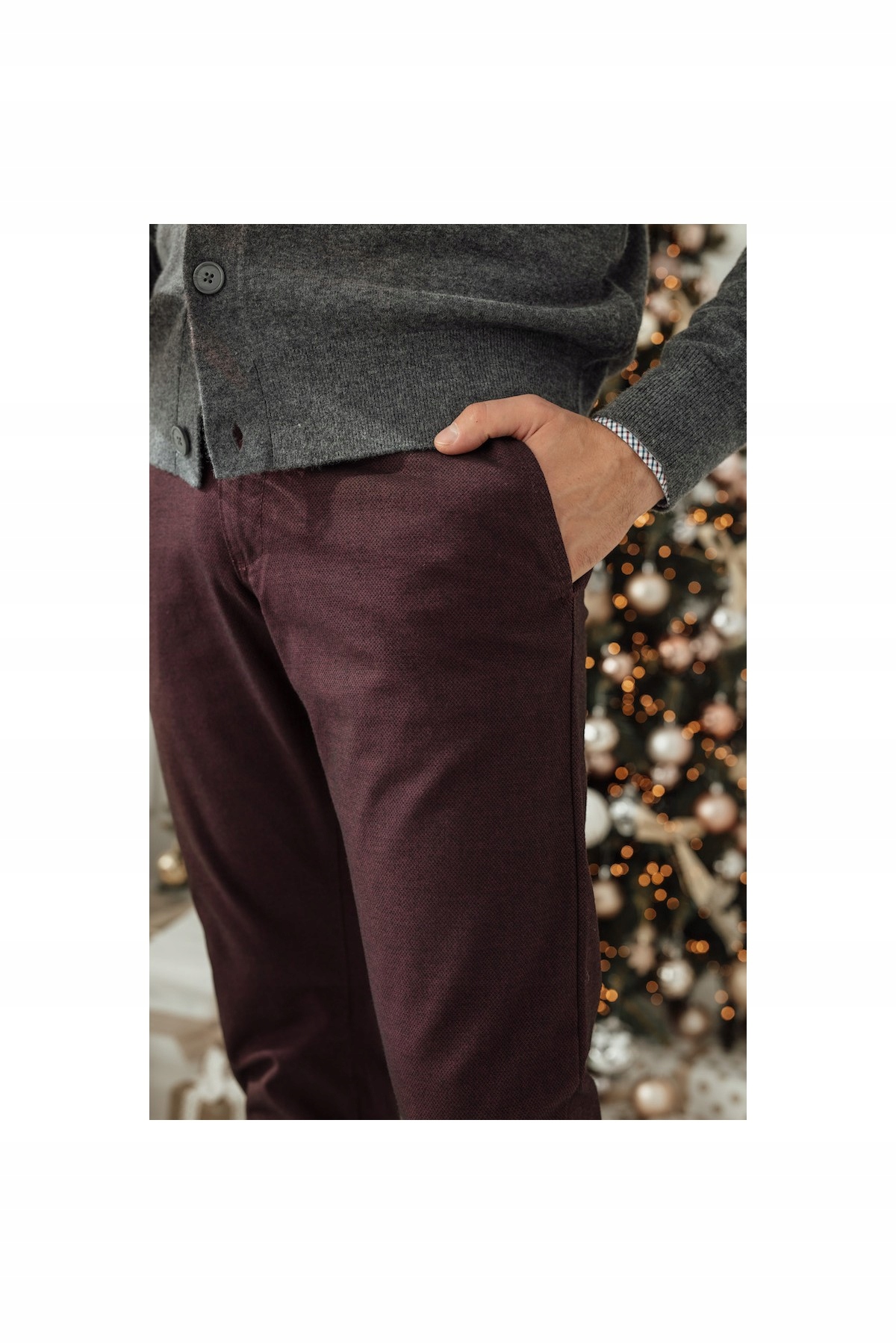 Bridle Bavlněné Kalhoty Lucas Vine 211 Comfort Slim vínové vel. 86 W34 L32