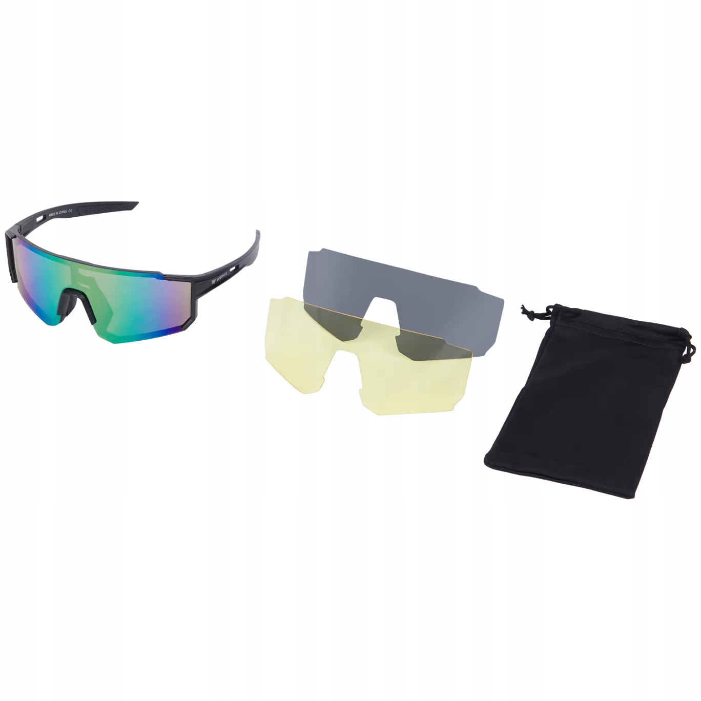 Rowerowe okulary przeciwsłoneczne sportowe Walfort 4 elementy