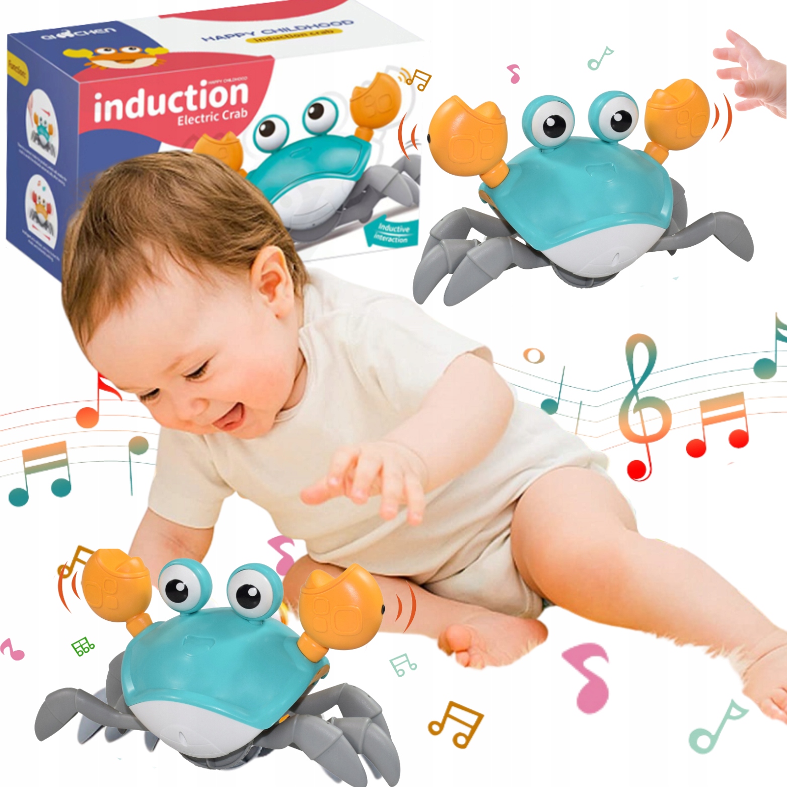 Pełzający krab uciekający interkatywna edukacyjna zabawka Z DŹWIĘKIEM