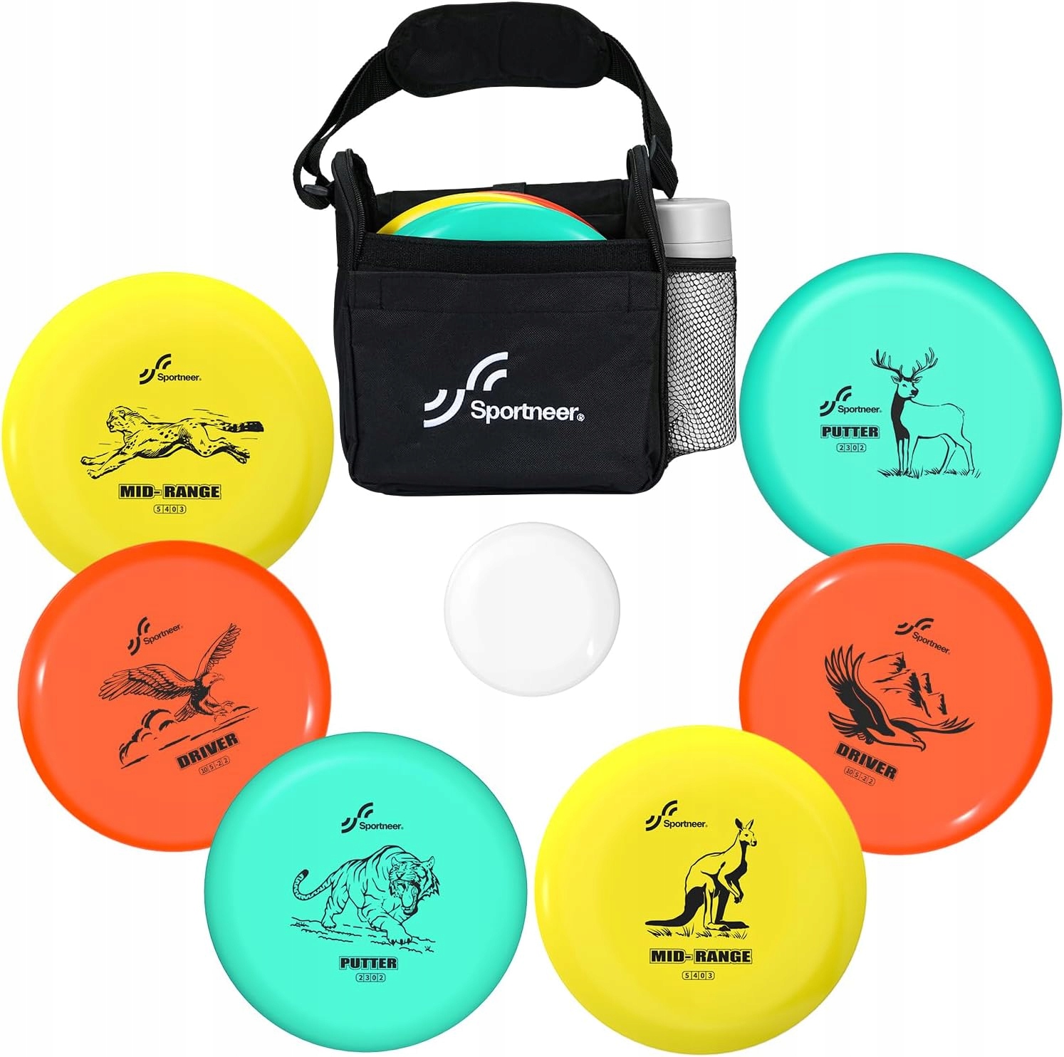 Sportneer zestaw do disc golfa 6 elementów torba DiscGolf dyski frisbee