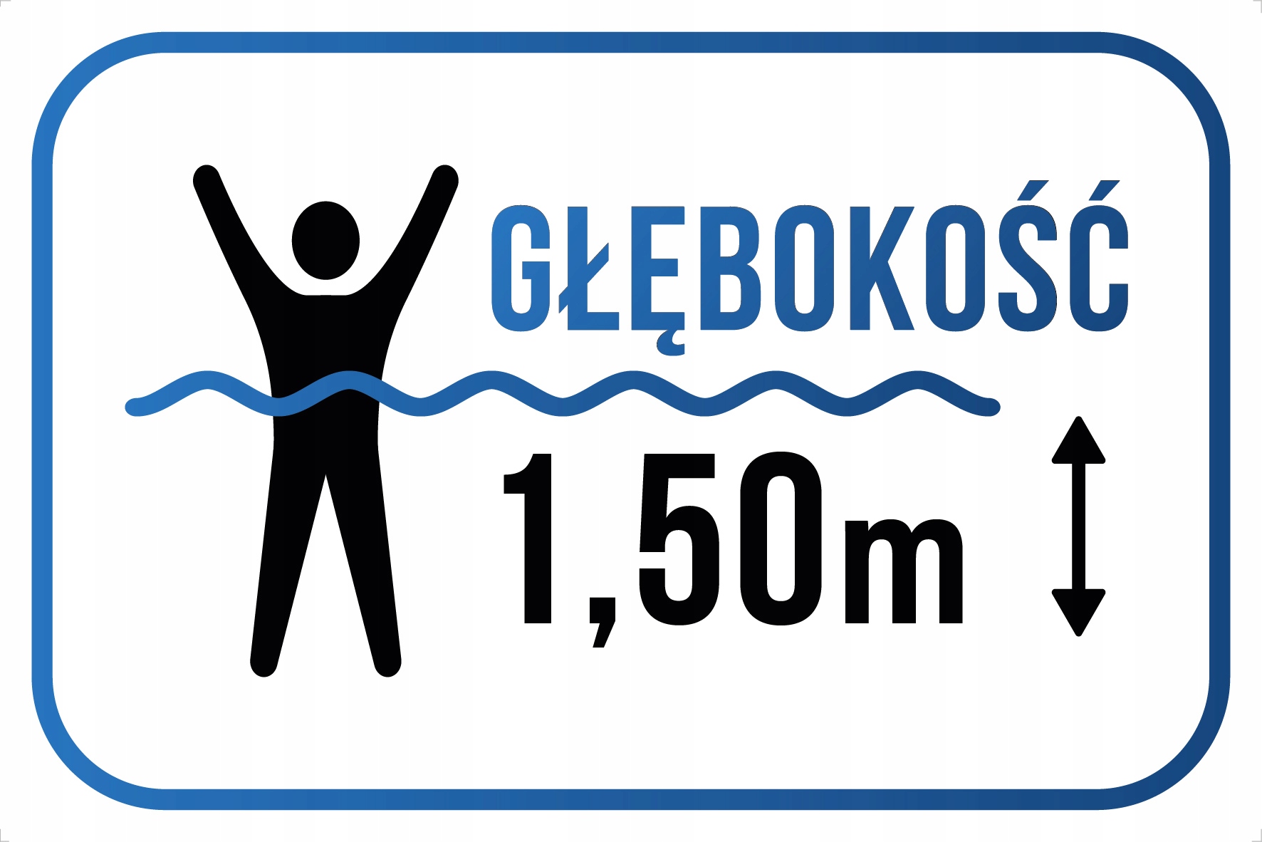 TABLICZKA PCV 20x30 BASEN głębokość 1,5 basenu