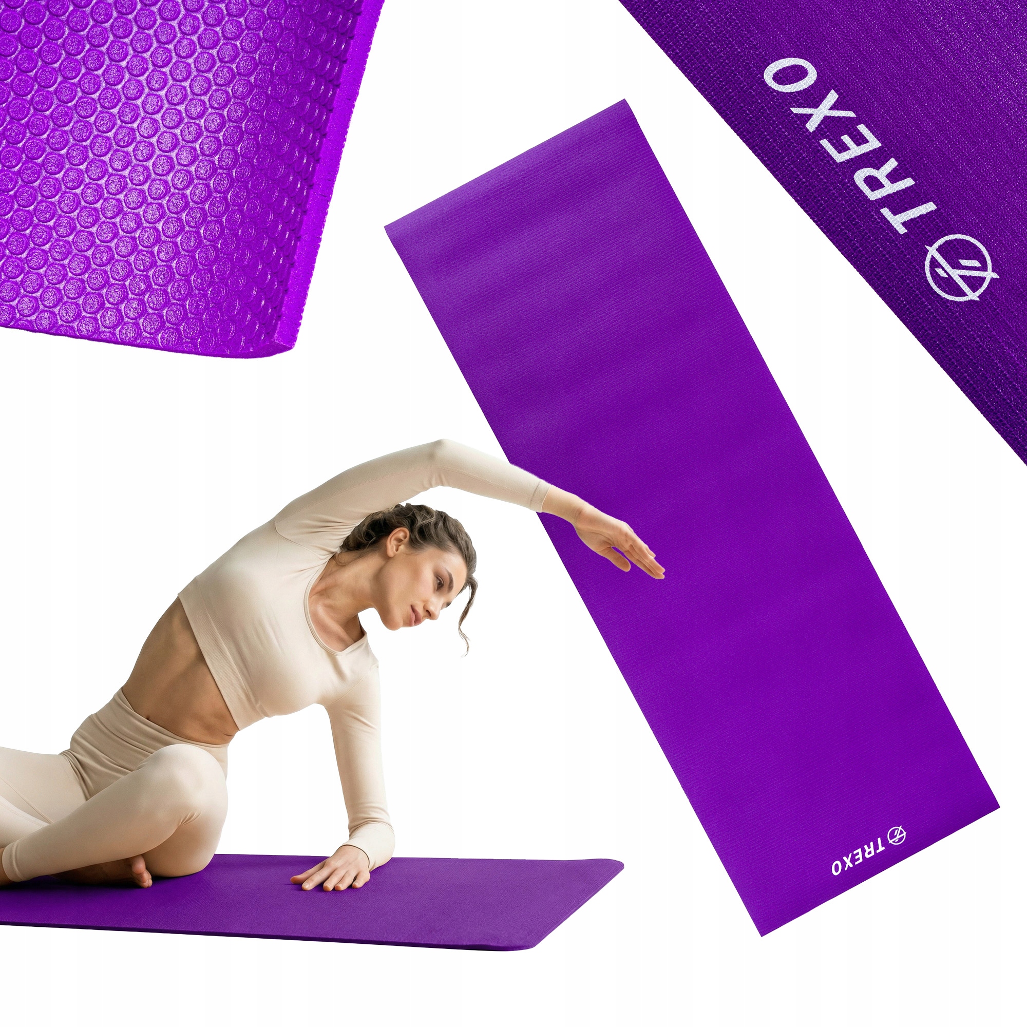 Měkká Protiskluzová fitness podložka pro cvičení jógy Xtrexo, tréninková, 6 mm