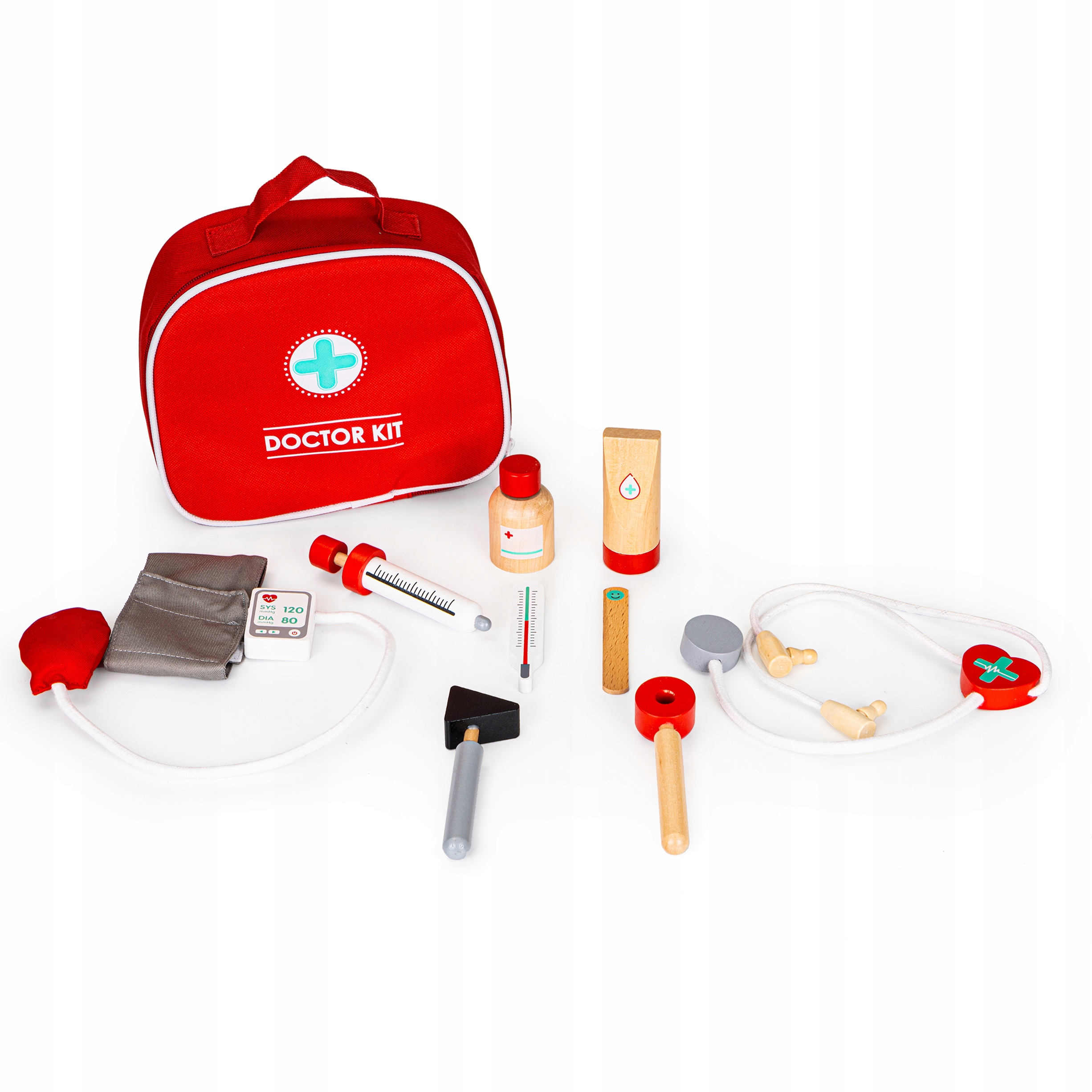 

Drewniany zestaw lekarski torba 9 el. Ecotoys
