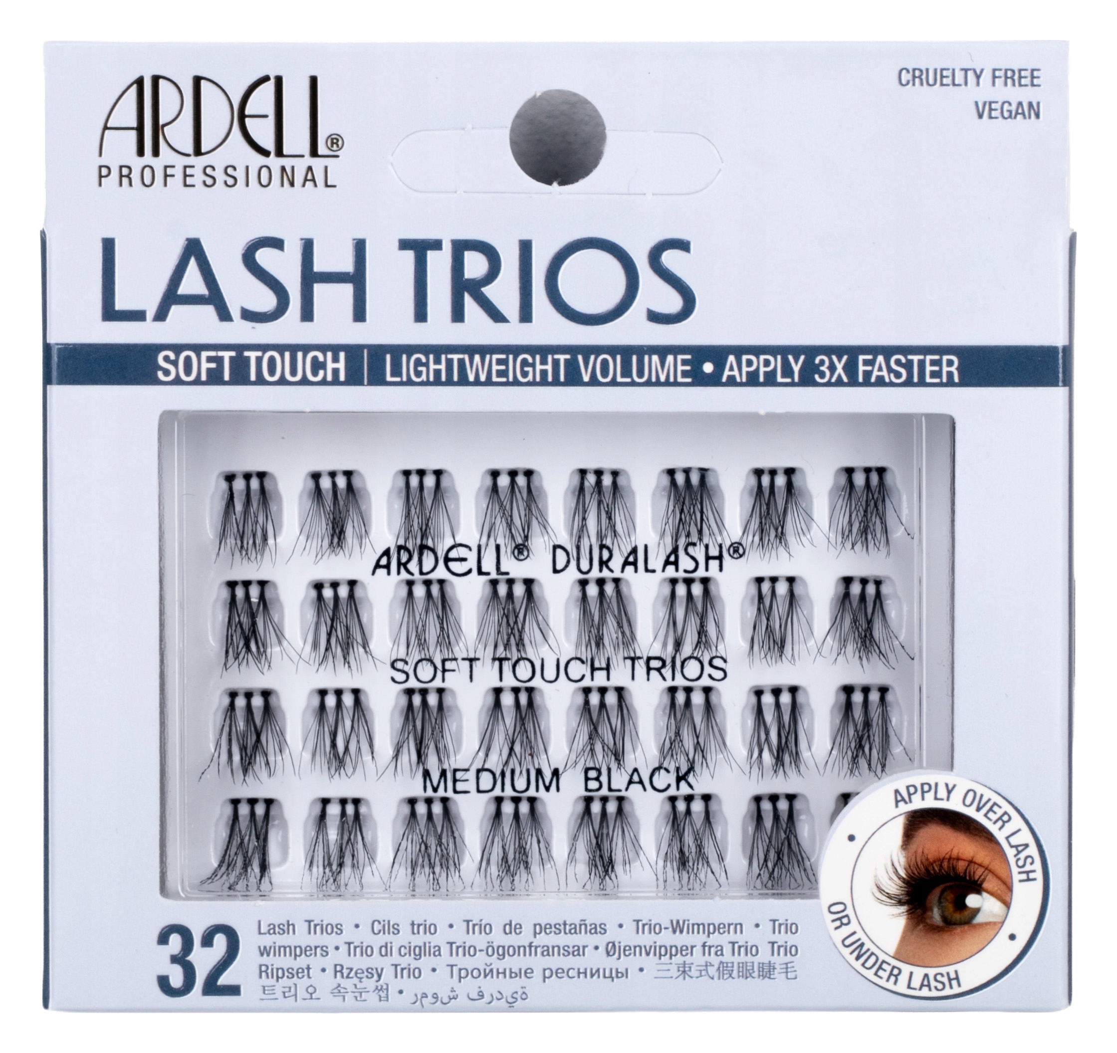 Ardell Soft Touch Trios kępki rzęs Medium Black