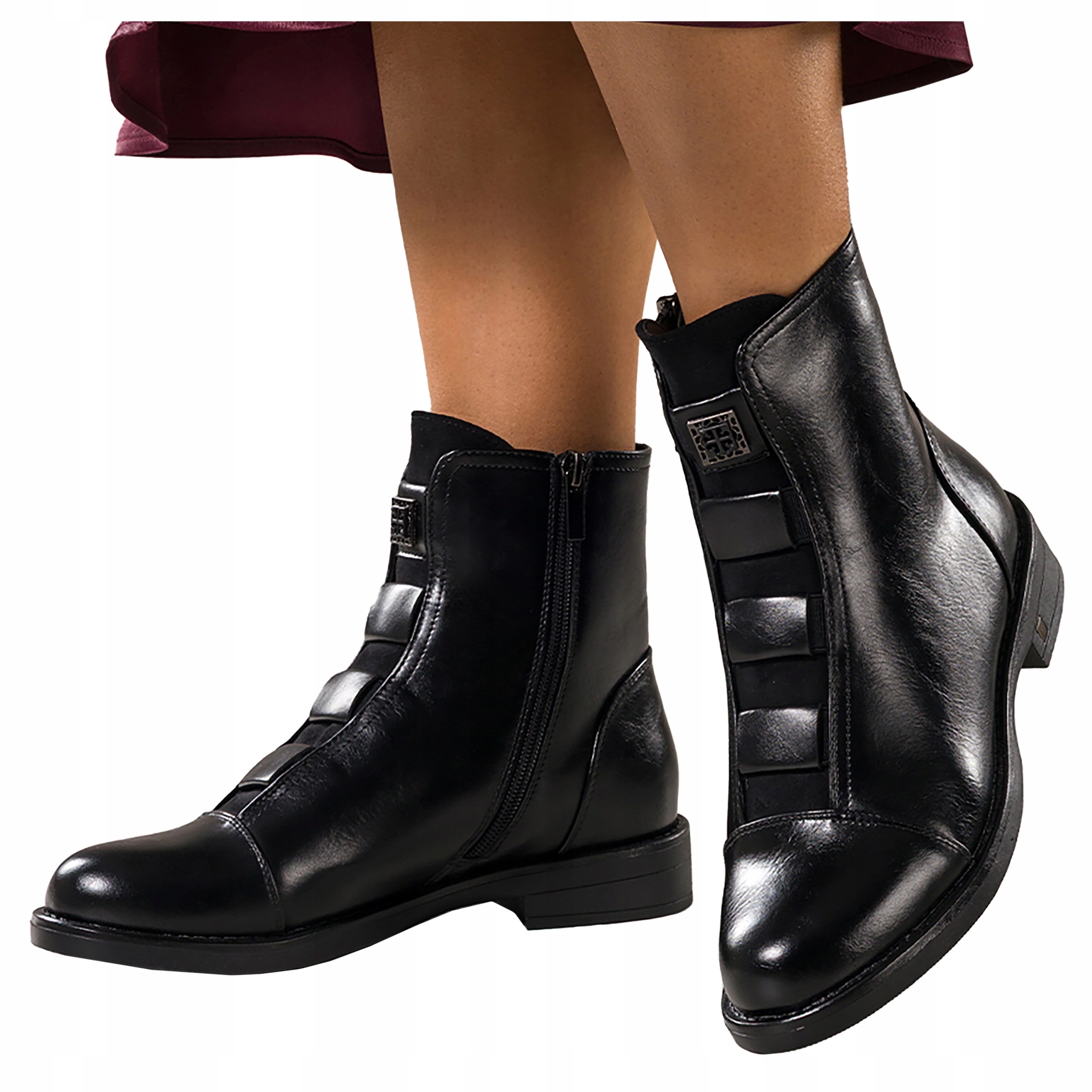 dámské kotníkové boty Černé Kotníkové Boty Pohodlné Zateplené Elastické Gumy Moderní vel. 39