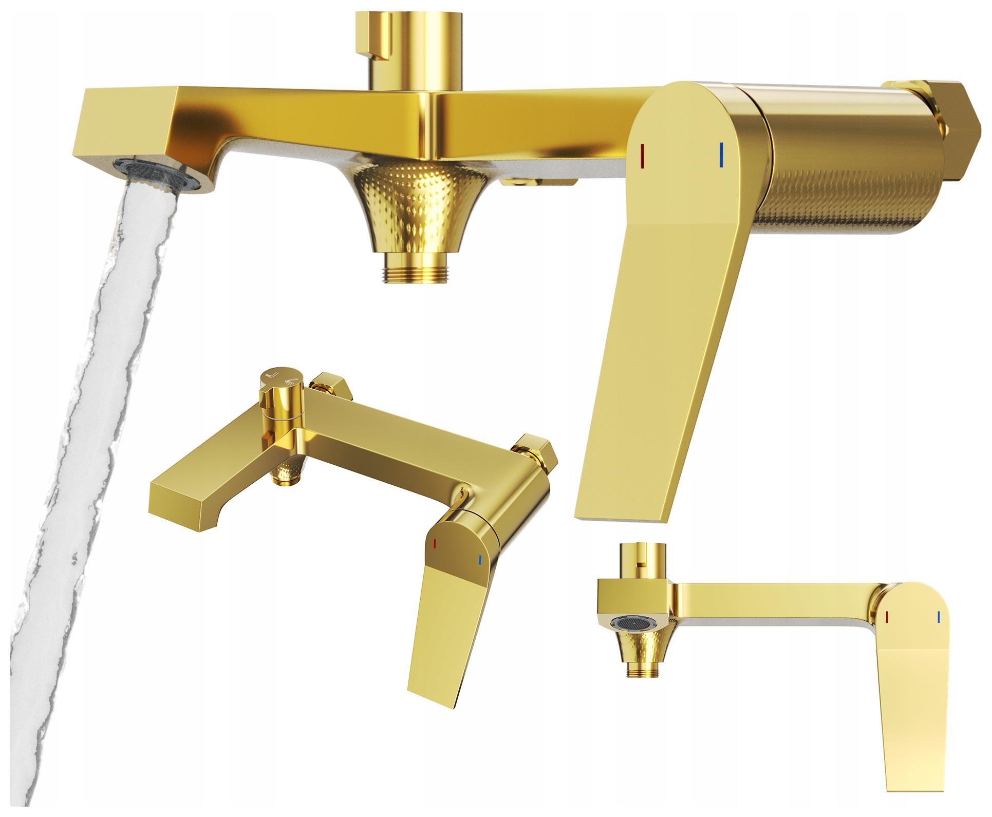 Vaňová A Sprchová Batéria Zlatá, Mosadzná Vodovodná Batéria Do Kúpeľne Selva