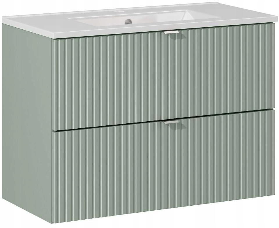 Skříňka pod umyvadlo Comad zelená matná Mdf 80 cm s umyvadlem