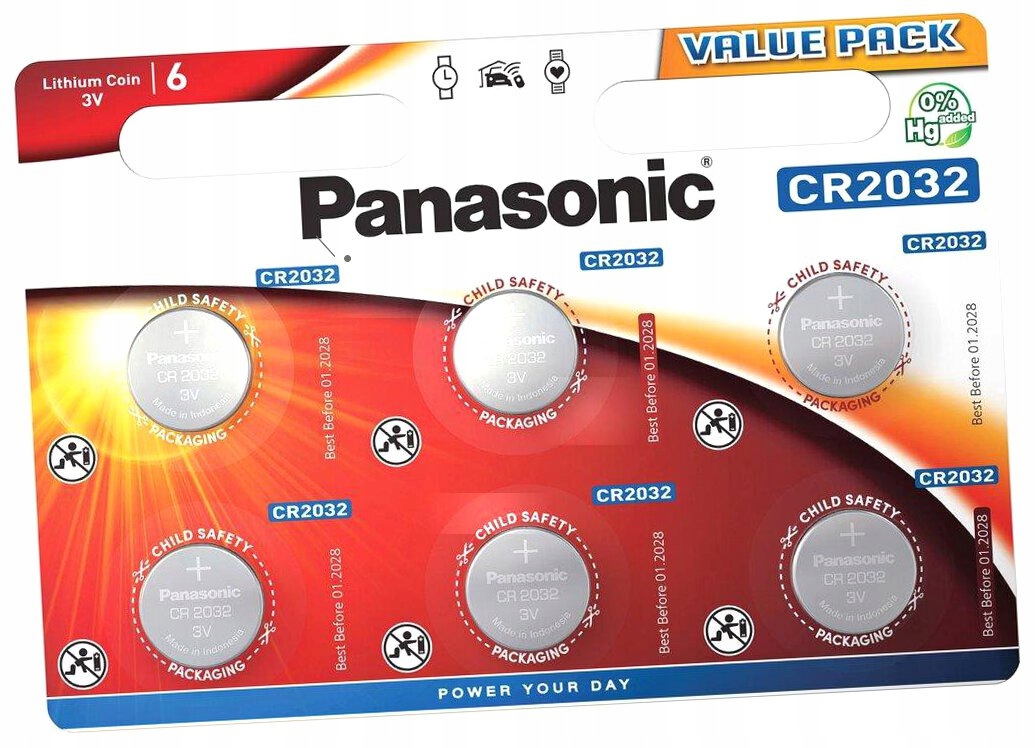 Bateria Litowa Panasonic CR2032 3V Blister 6 sztuk
