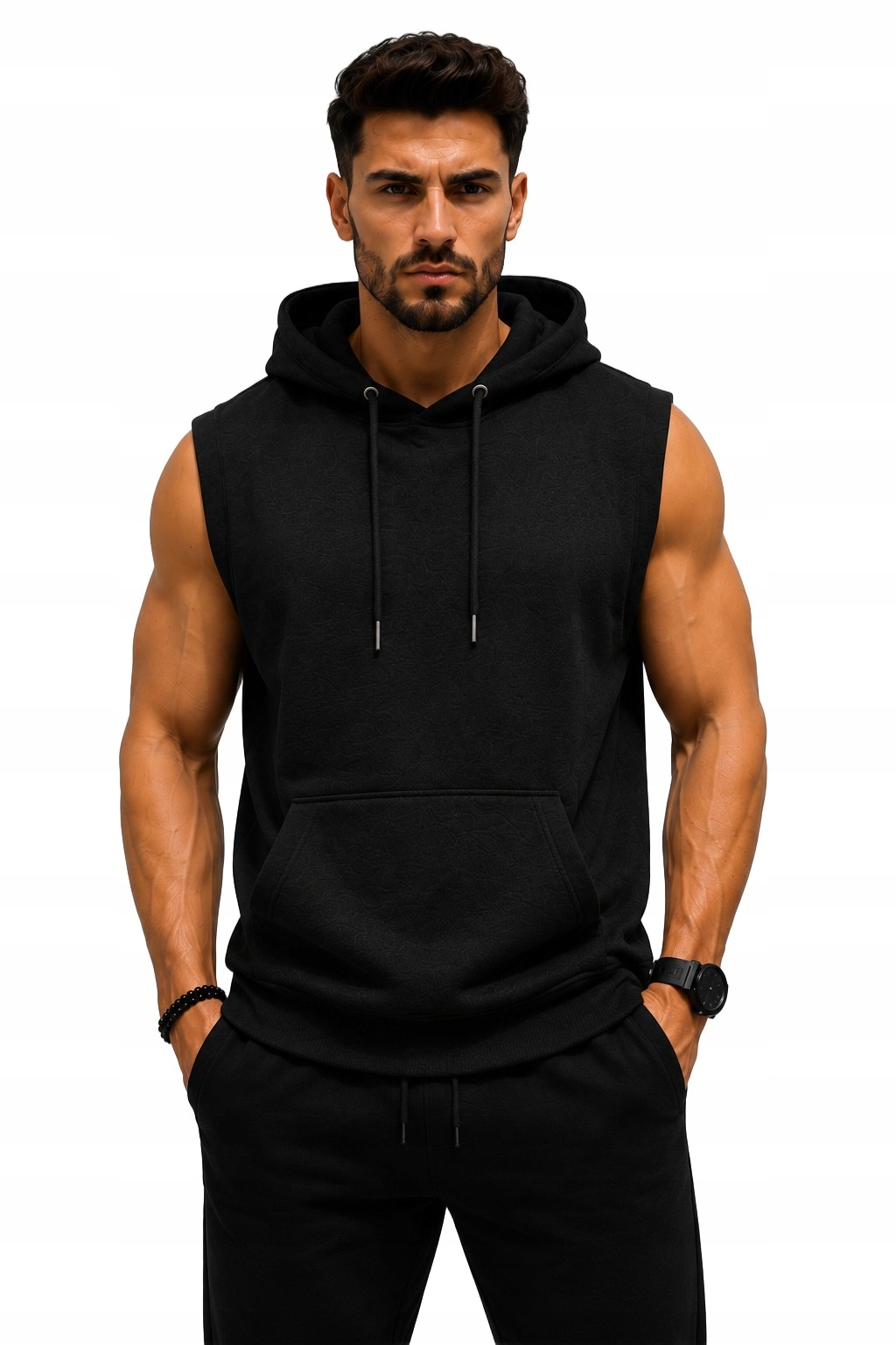 Pánská Mikina S Kapucí Černá Klokanka Streetwear Urban Flex Danny 3XL