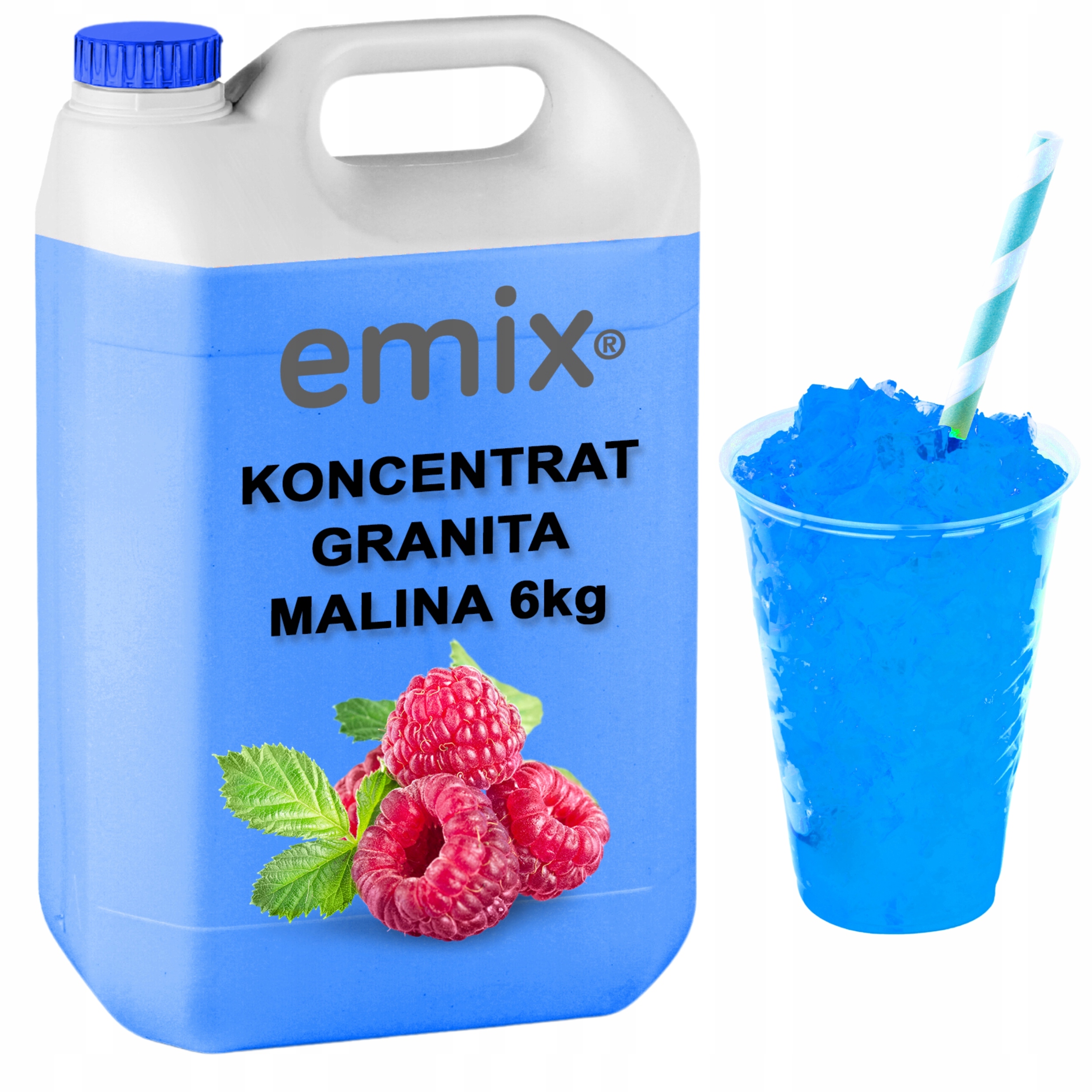 Syrop 5L Koncentrat Do Granity Niebieska Malina 1:7 6kg Slush Emix
