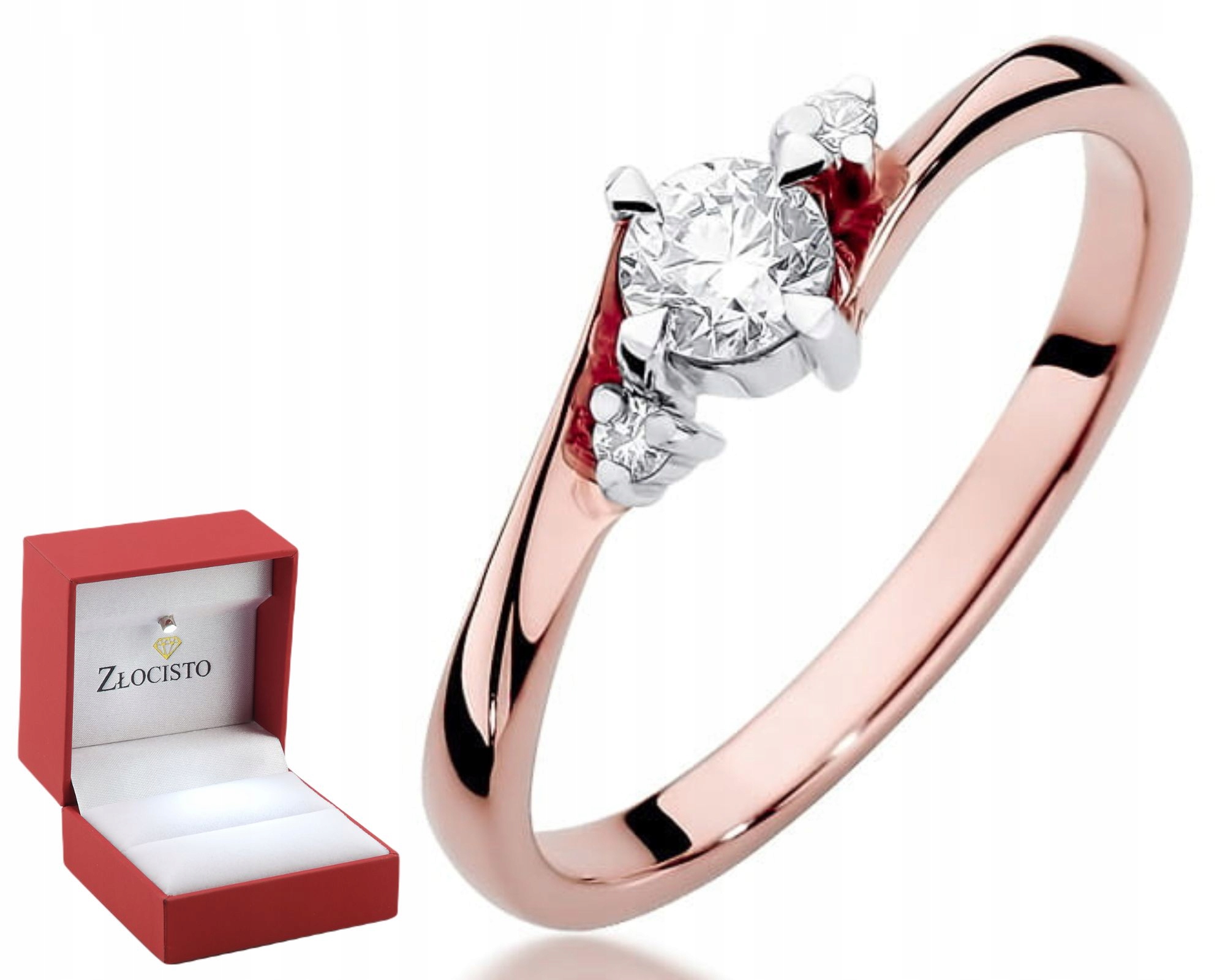 Růžové zlato prstýnek diamanty brilianty 0,28 Ct