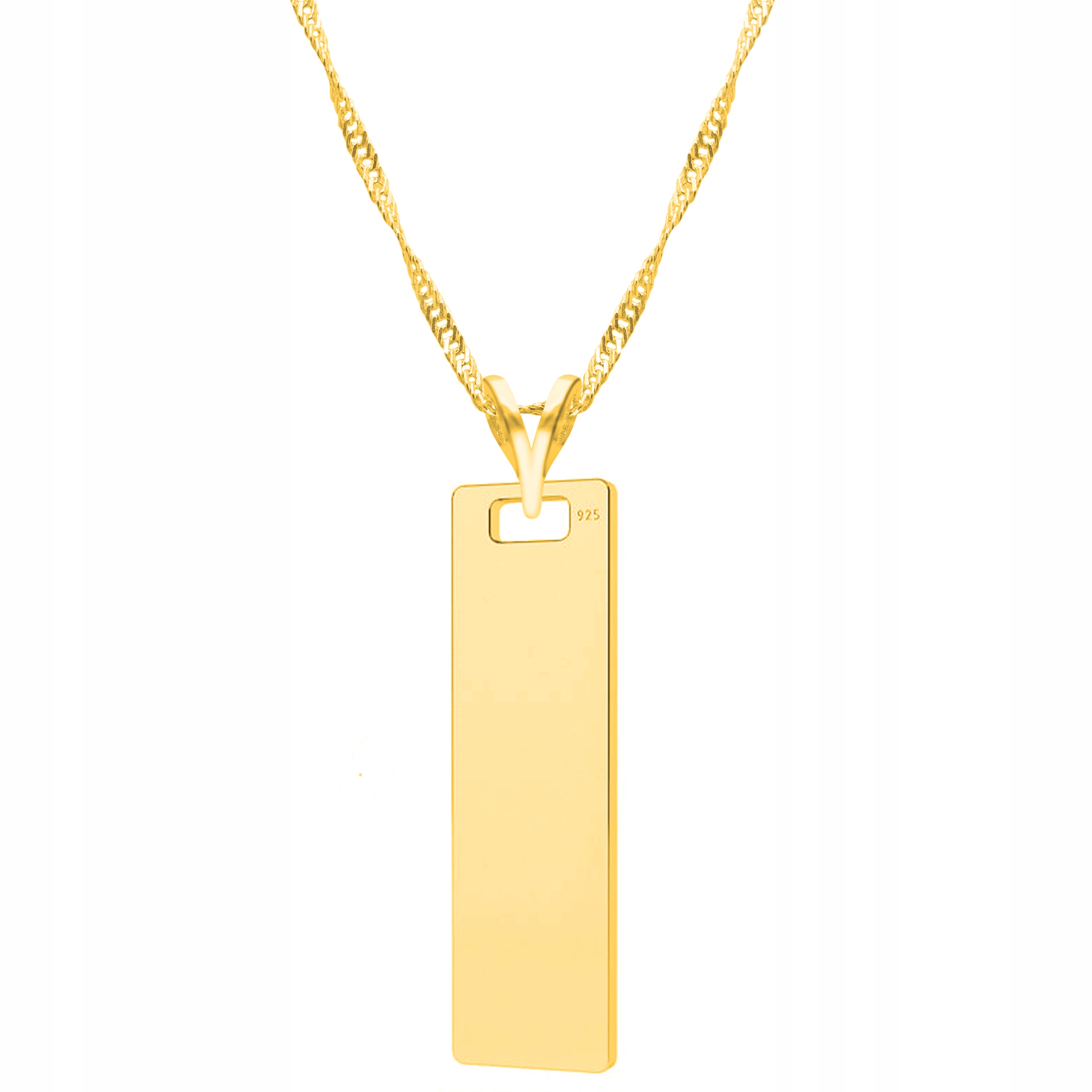 Řetízek zlatý náhrdelník 925 destička obdélník