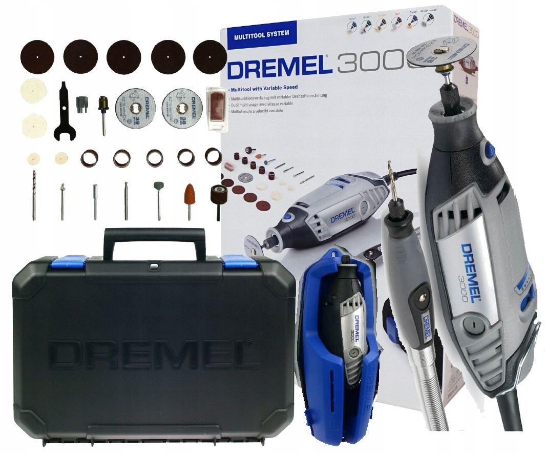 Multiszlifierka Wielofunkcyjna Dremel 3000 25 Akcesorów Wałek Walizka