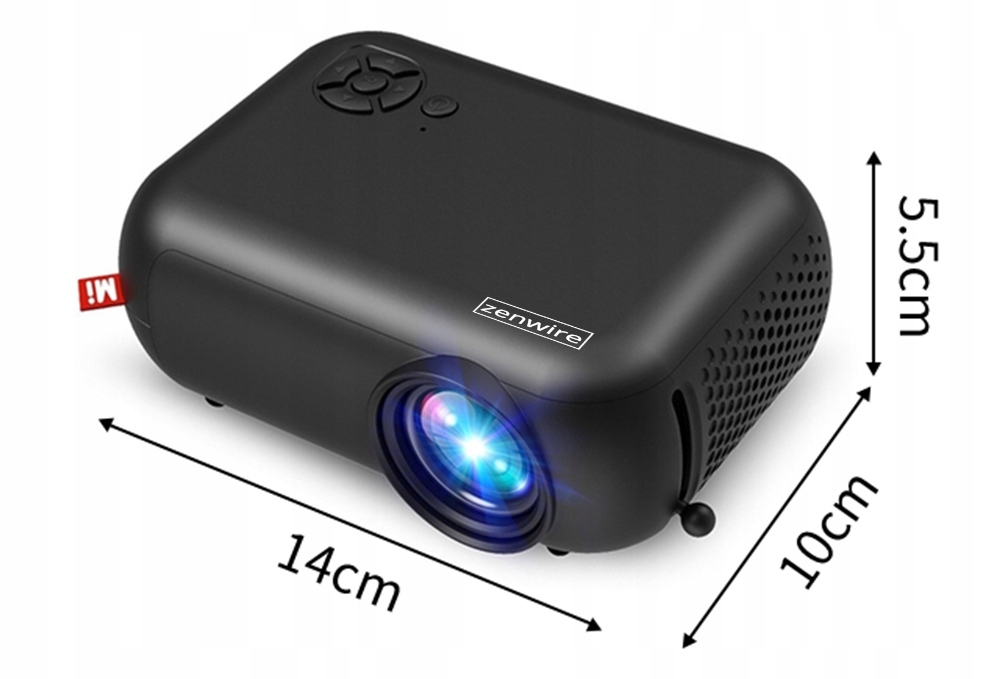 Mini PROJEKTOR do Telefonu PRZENOŚNY RZUTNIK FULL HD WiFi LED HDMI 1800lm Kolor biały