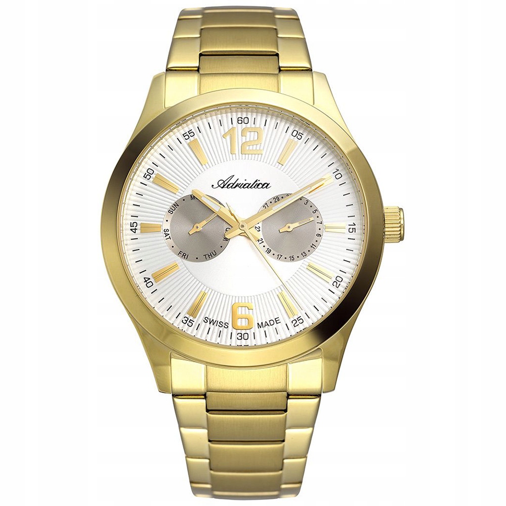 Pánské Hodinky Adriatica A8257.1153QF zlatý náramek