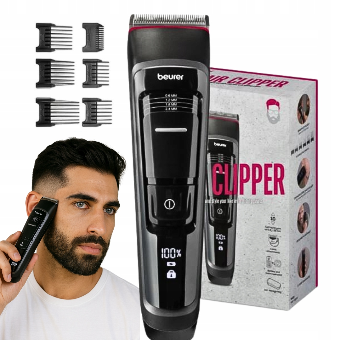 Profesionální stříhací strojek na vlasy Beurer MN5X 7 nástavců