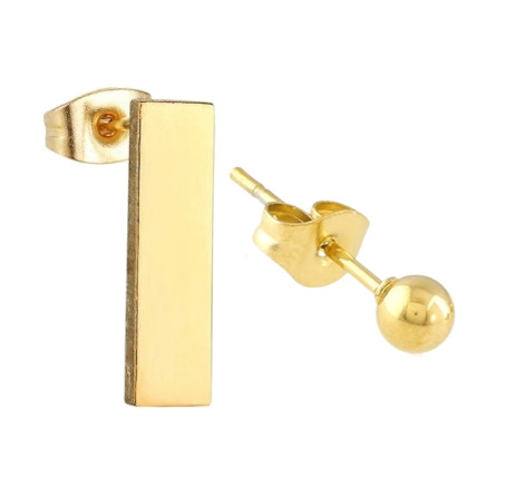 

Kolczyki Złote 2 Szt Pałka Kulka Stal Szlachetna