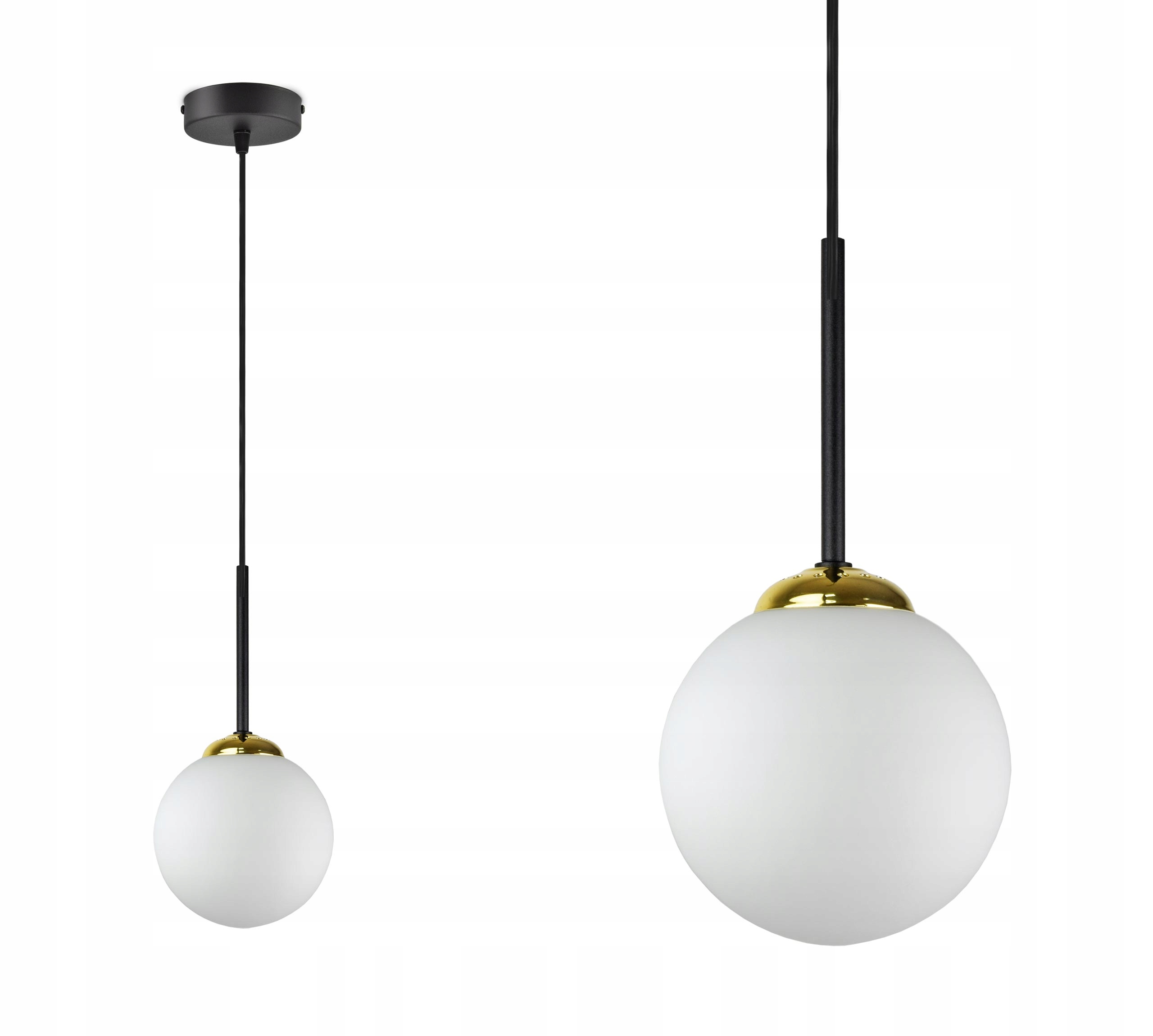 LAMPA WISZĄCA SUFITOWA ŻYRANDOL Czarna ZŁOTA KULA Zasilanie sieciowe