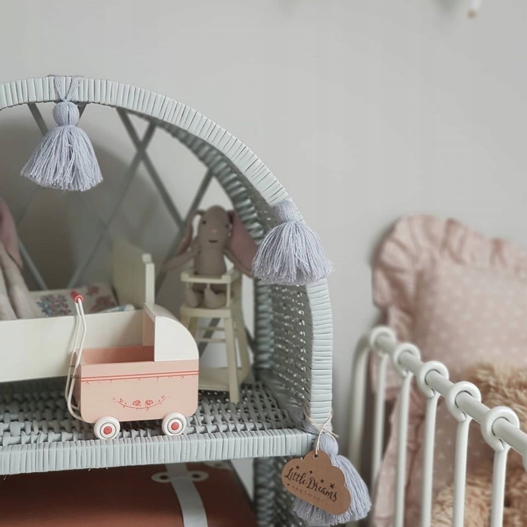 ETAŻERKA WIKLINOWA REGAŁ SZAFKA JASNY SZARY Marka Little Dreams