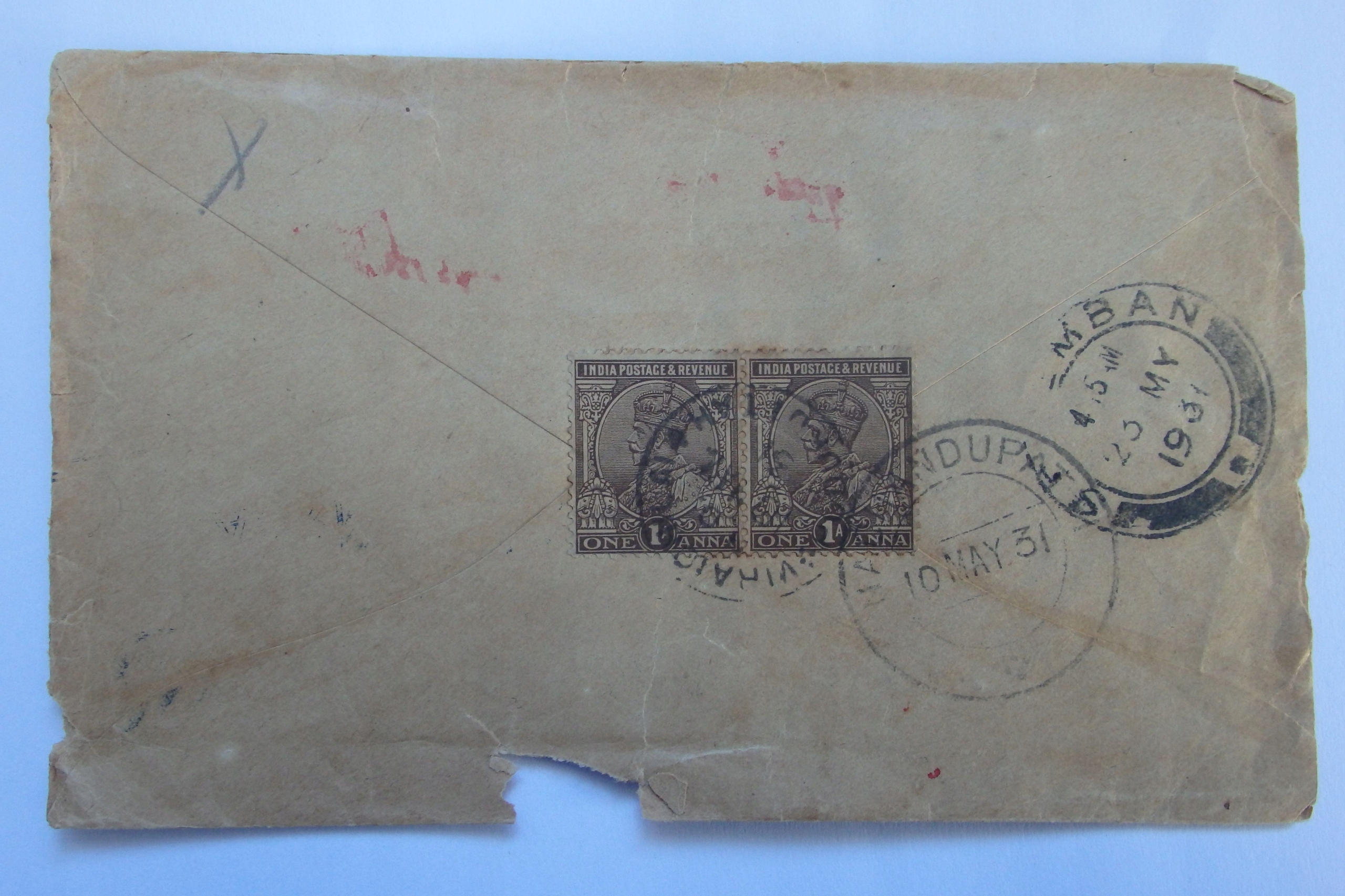 Stara korespondencja, Indie, 1931r. A6401