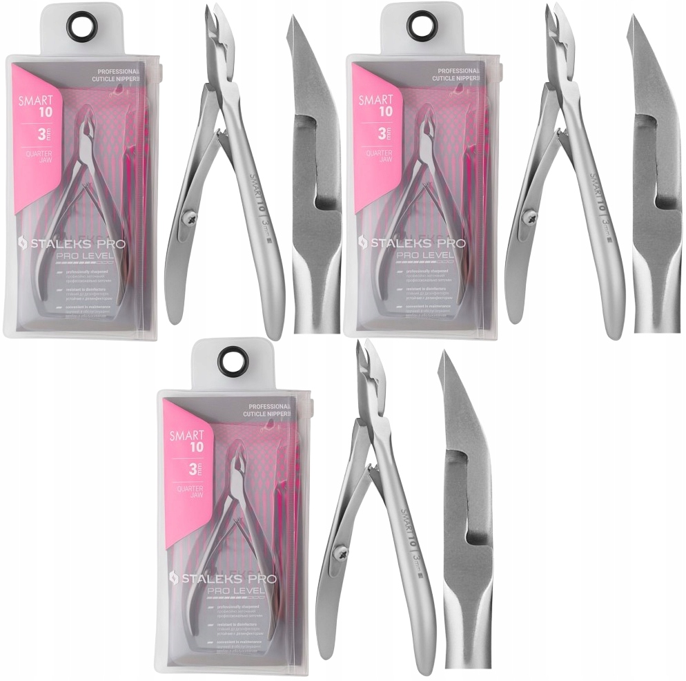 3 x Staleks Profesionální kleště na kůži Smart 3 mm Vysoká tvrdost oceli