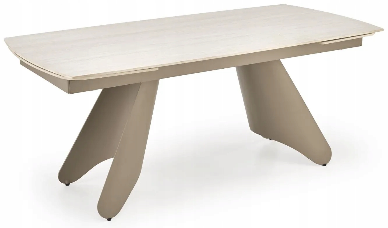 Stół Owalny Rozkładany 180x90 Salix Designerski Trawertyn Kaszmir Halmar