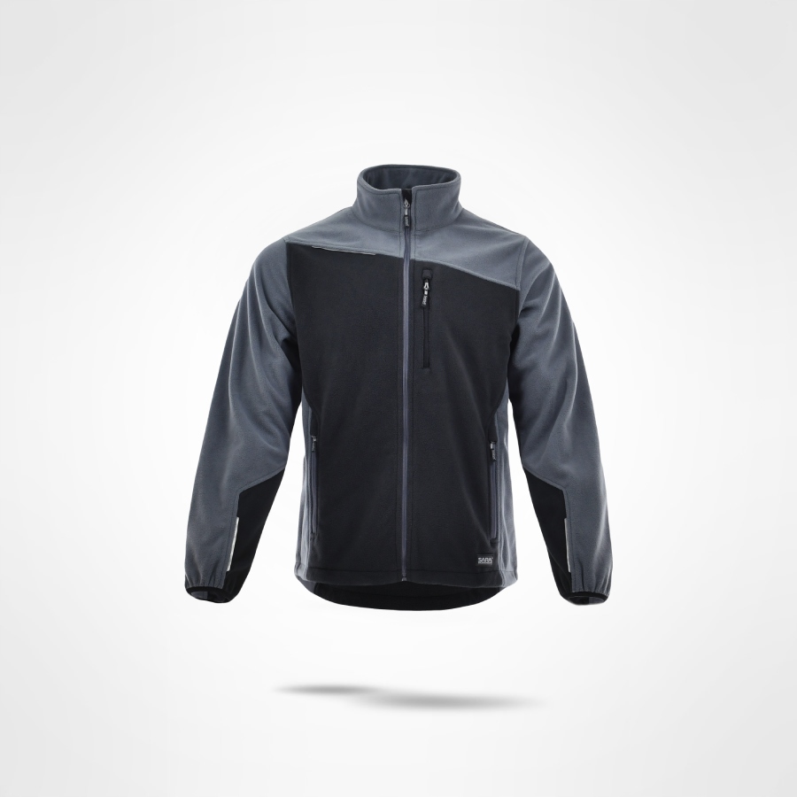 Ciepły Polar Roboczy, Bluza Polarowa Comfort Plus Sara czarno-szara r. XL