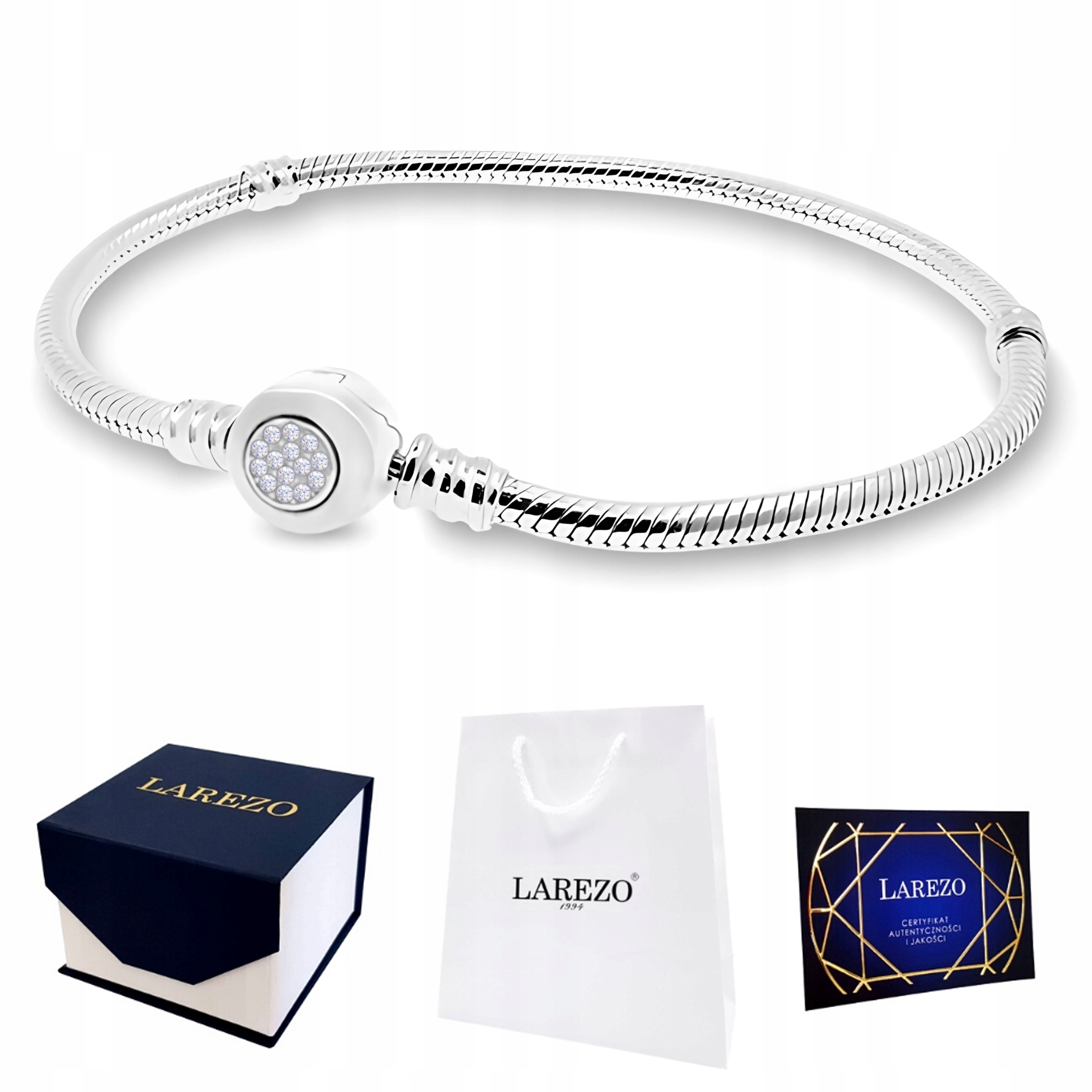 Náramek stříbrný modulární s přívěsky charms, 16 cm