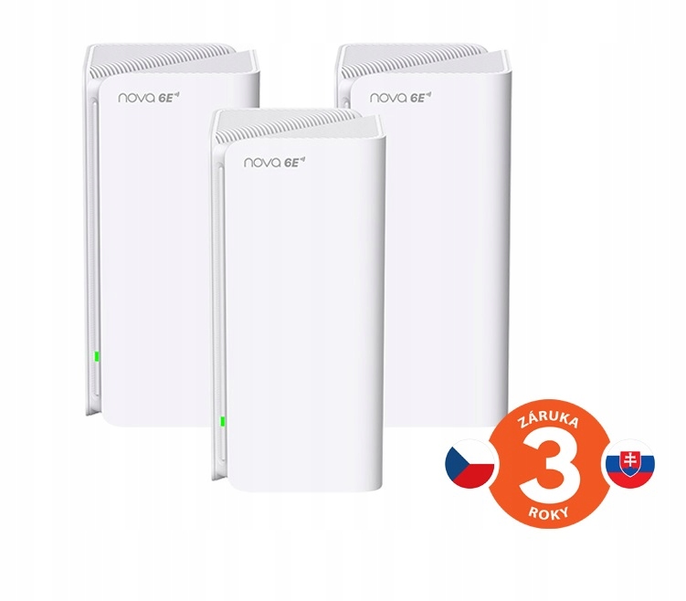 Tenda Nova MX21 Pro (3-pack) WiFi6E AXE5700 Mesh Gigabit systém, 9x Glan/…