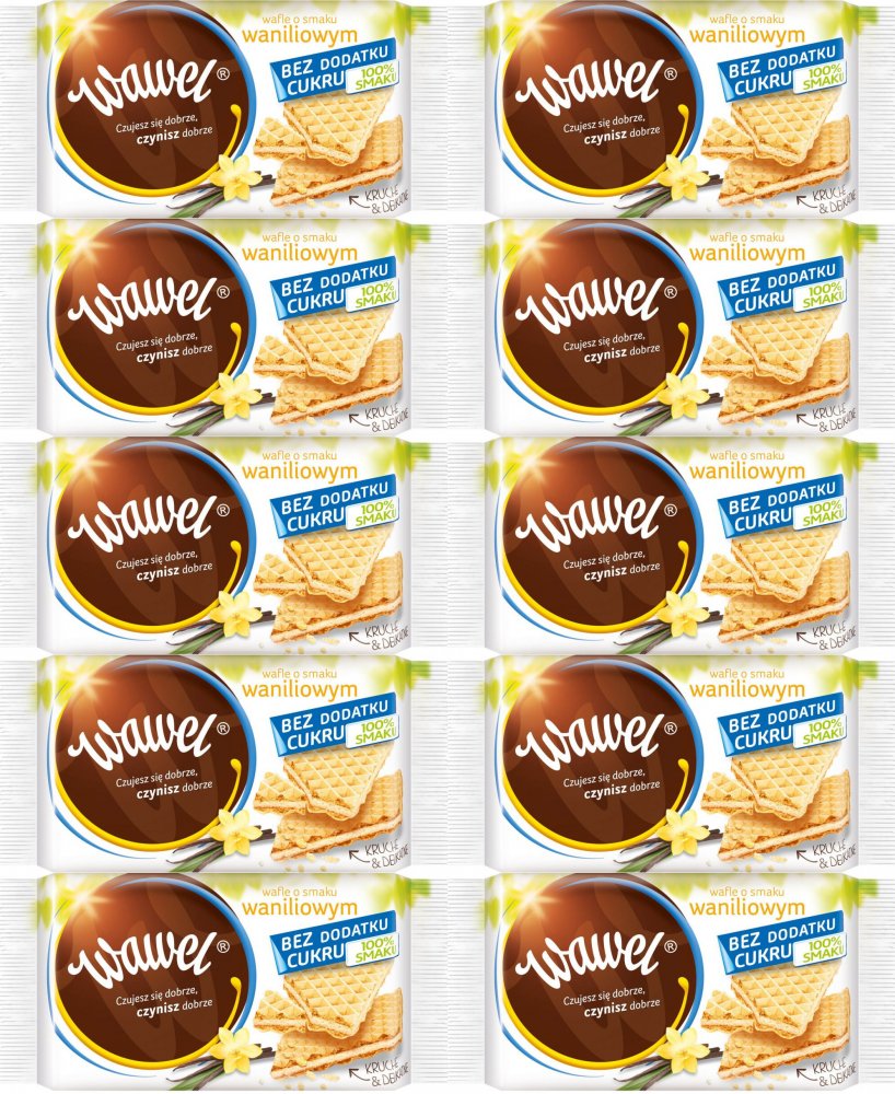 Wawel Wafle Waniliowe Bez Dodatku Cukru 110g x10