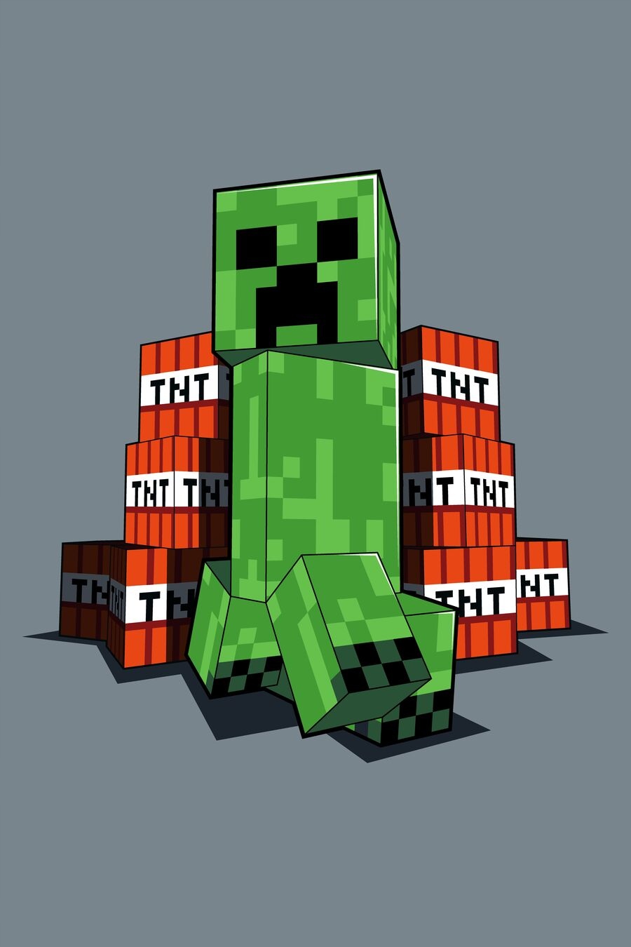 

Koc Minecraft 100x150 Creeper Tnt Polarowy Steve