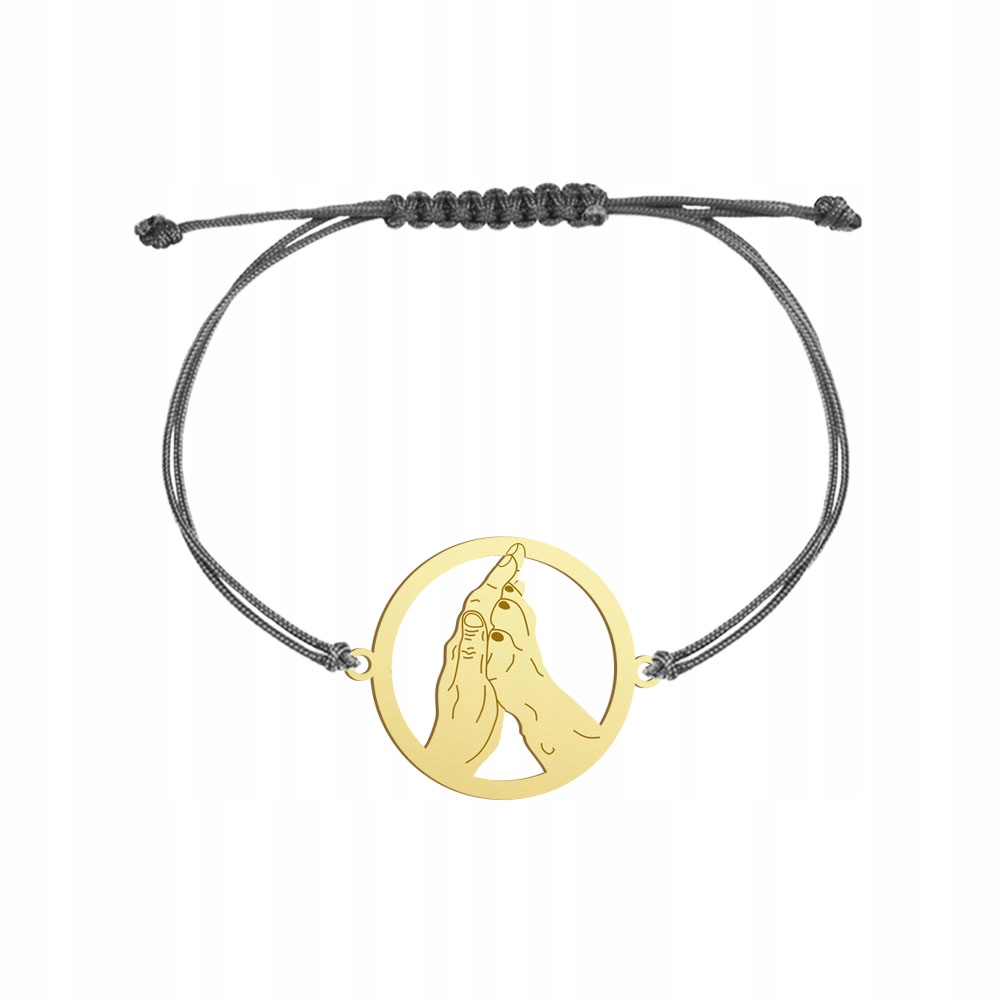 Náramek Zlatá ruka člověka a tlapka psa 925 provázek Dárek Gravírování