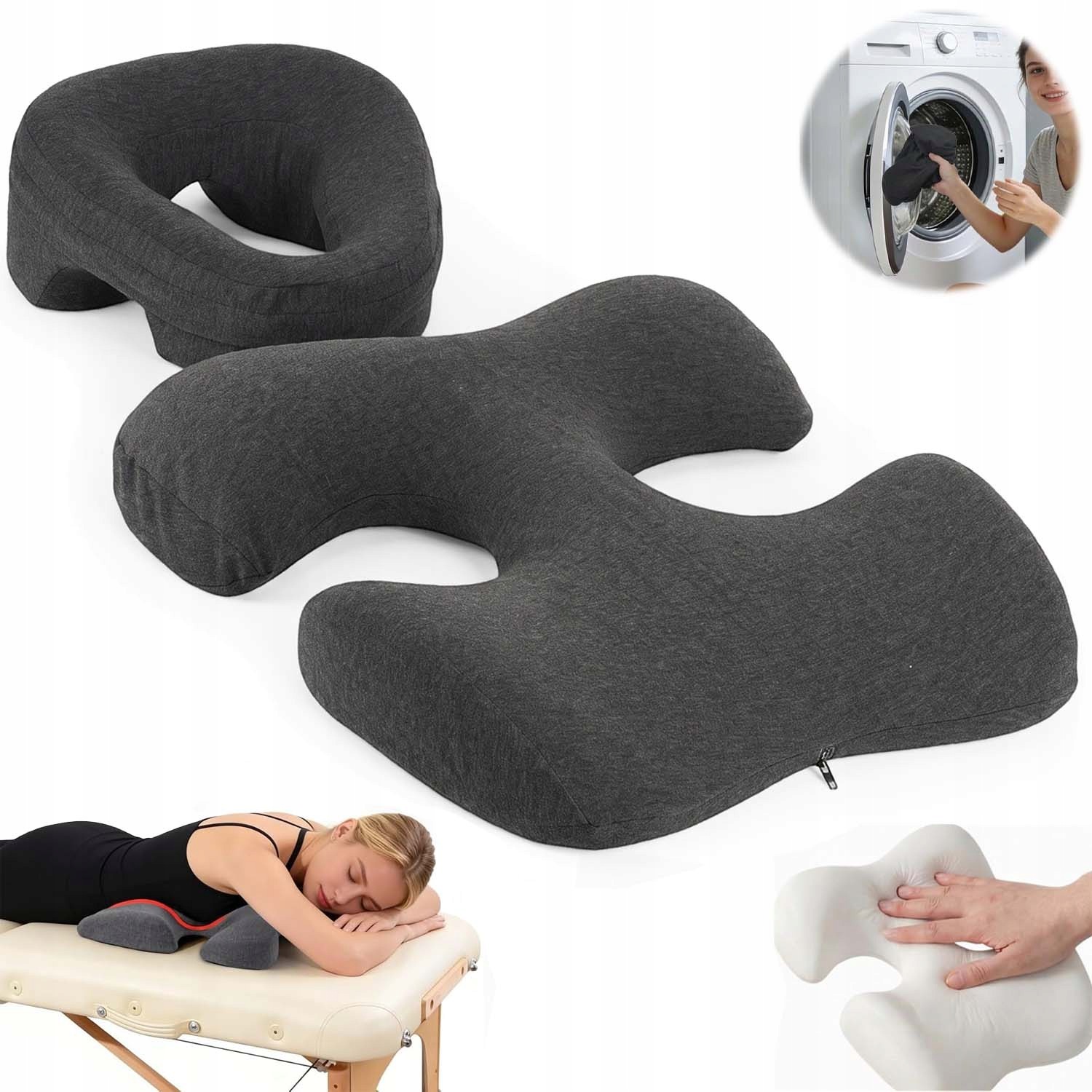 Ergonomická Polštář Z Paměťové Pěny V Tmavě Šedé Barvě