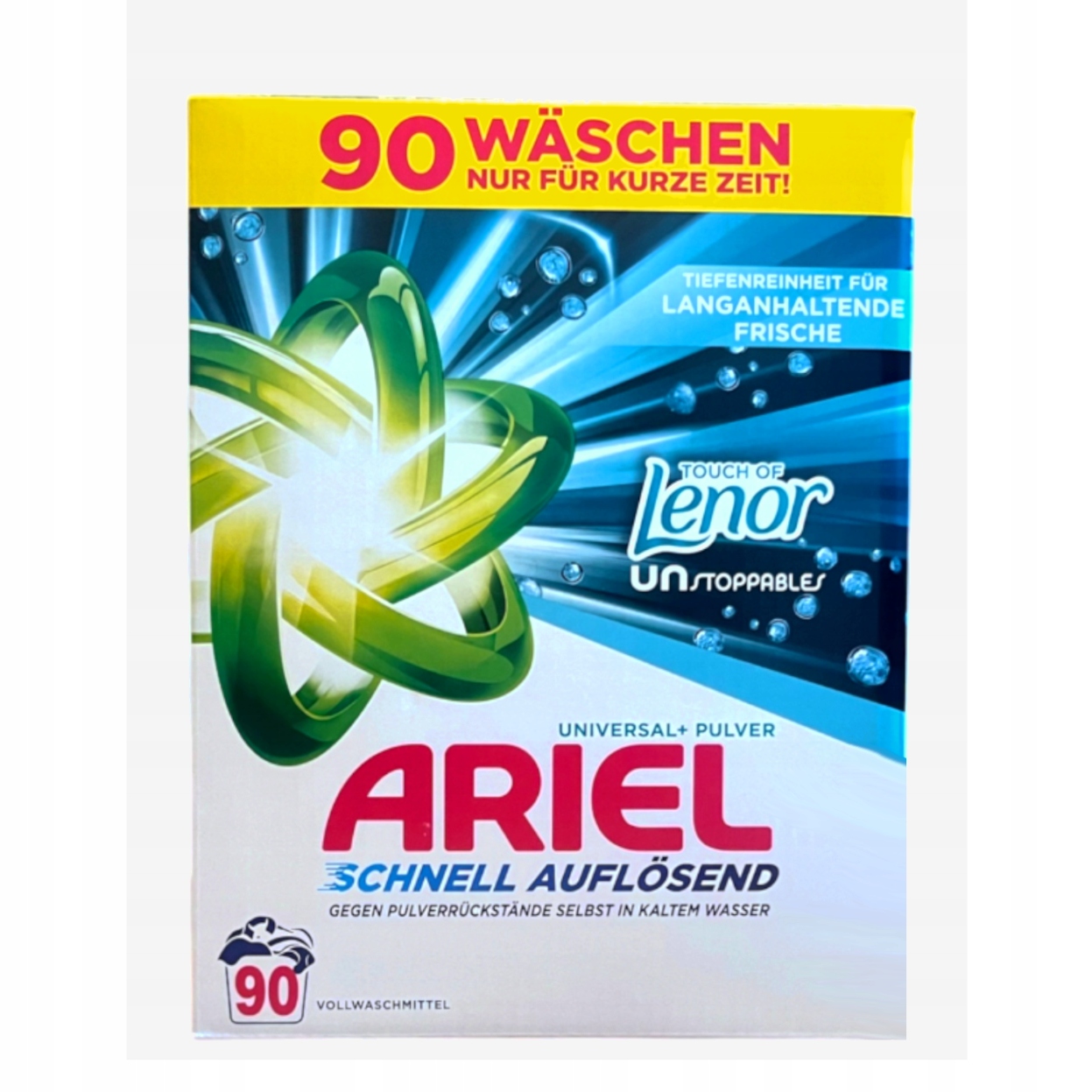 Levně Prací prášek Ariel Universal+Touch Of Lenor Unstoppables 4,95 kg 90