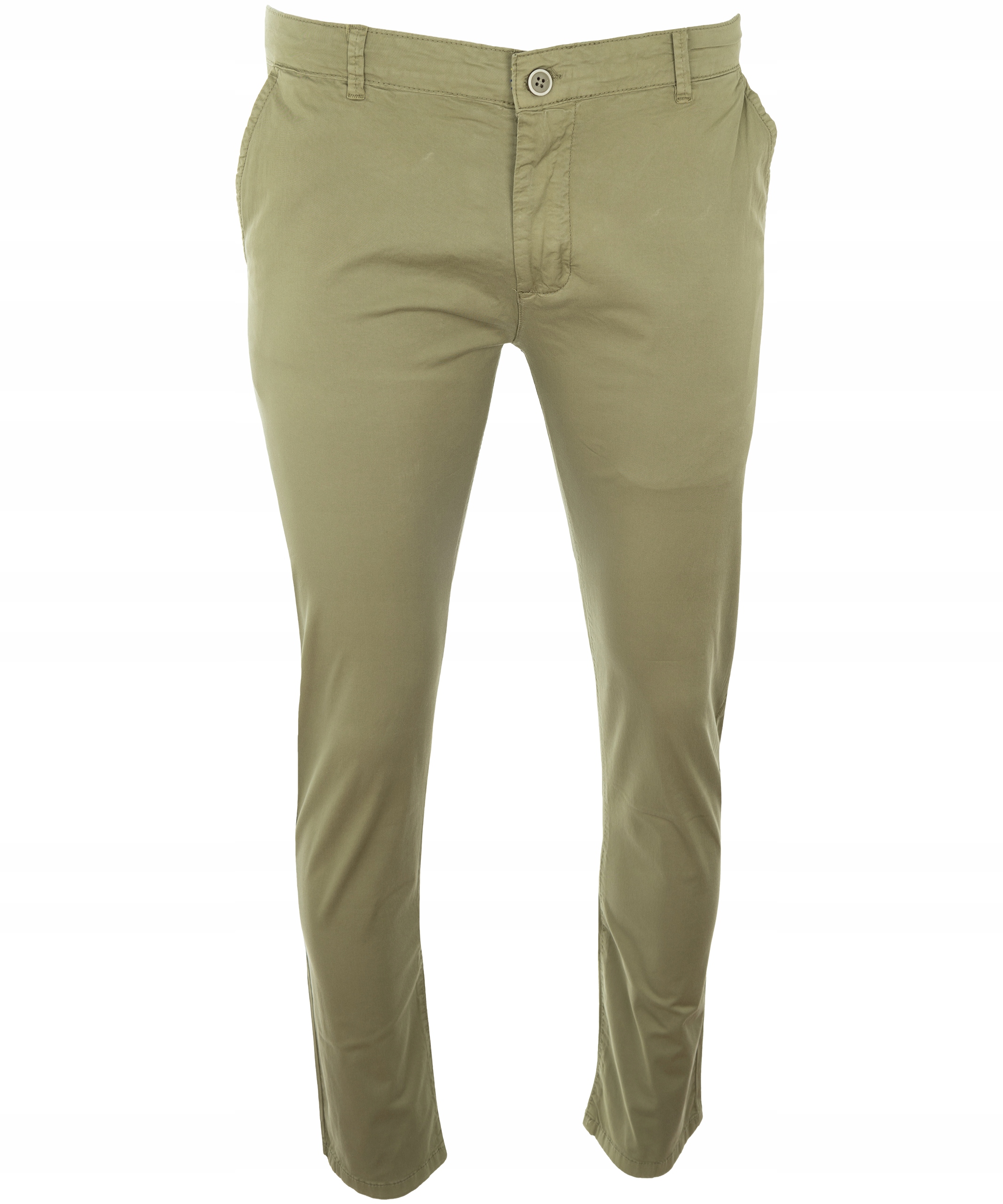 SPODNIE MATERIAŁOWE ZIELONE LETNIE BAWEŁNIANE Z ELASTANEM CHINOSY W48(30) Kolor zielony