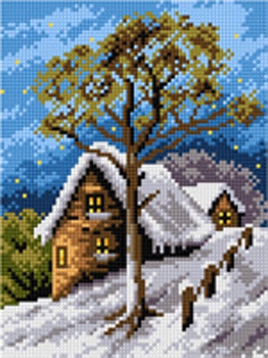 Kanwa Haft 18x24 Zimowa Noc 2575 z muliną