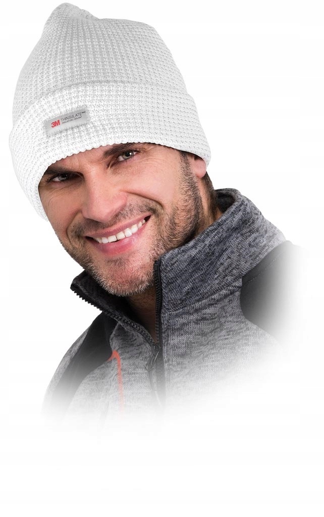 

Czapka zimowa męska Thinsulate 3M biała White