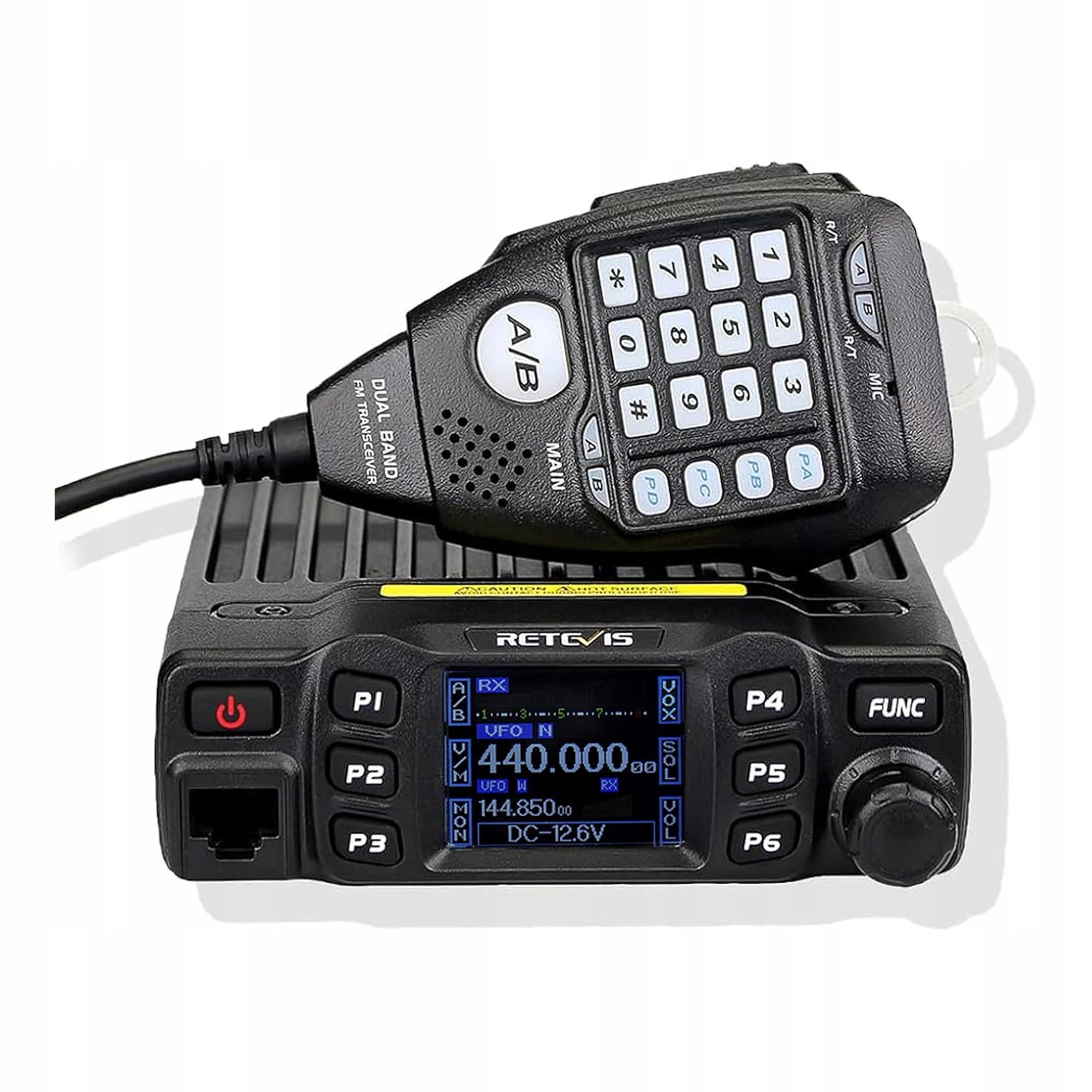 Dvoupásmový Automobilový Radiotelefon Retevis RT95 25W 430-440MHZ LCD