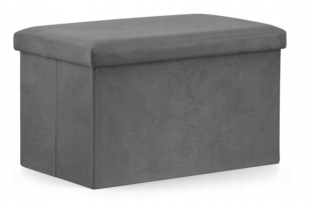 PUFA SKŁADANA SZARA KUFER SIEDZISKO SCHOWEK PODNÓŻEK XL Głębokość mebla 38 cm