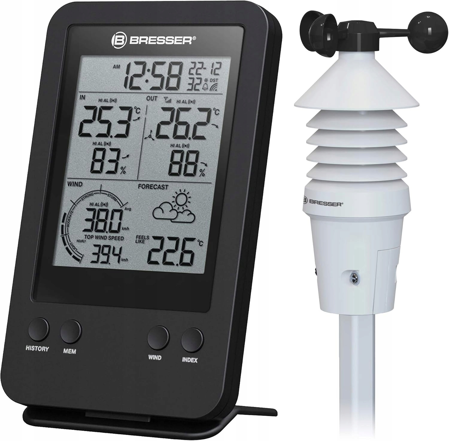 Stacja Pogodowa Radiowa 3W1 Wiatromierz Temperatura