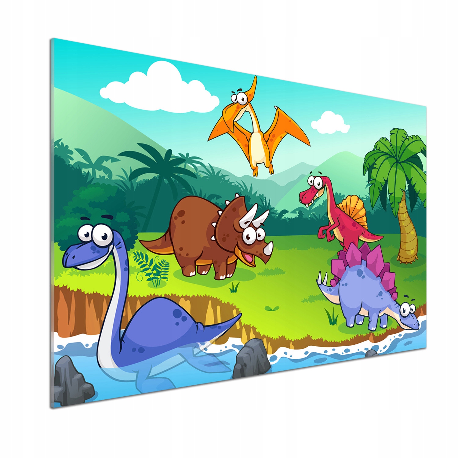 Panel medzi nábytkom v kuchyni Dinosaury 100x70 Lepidlo