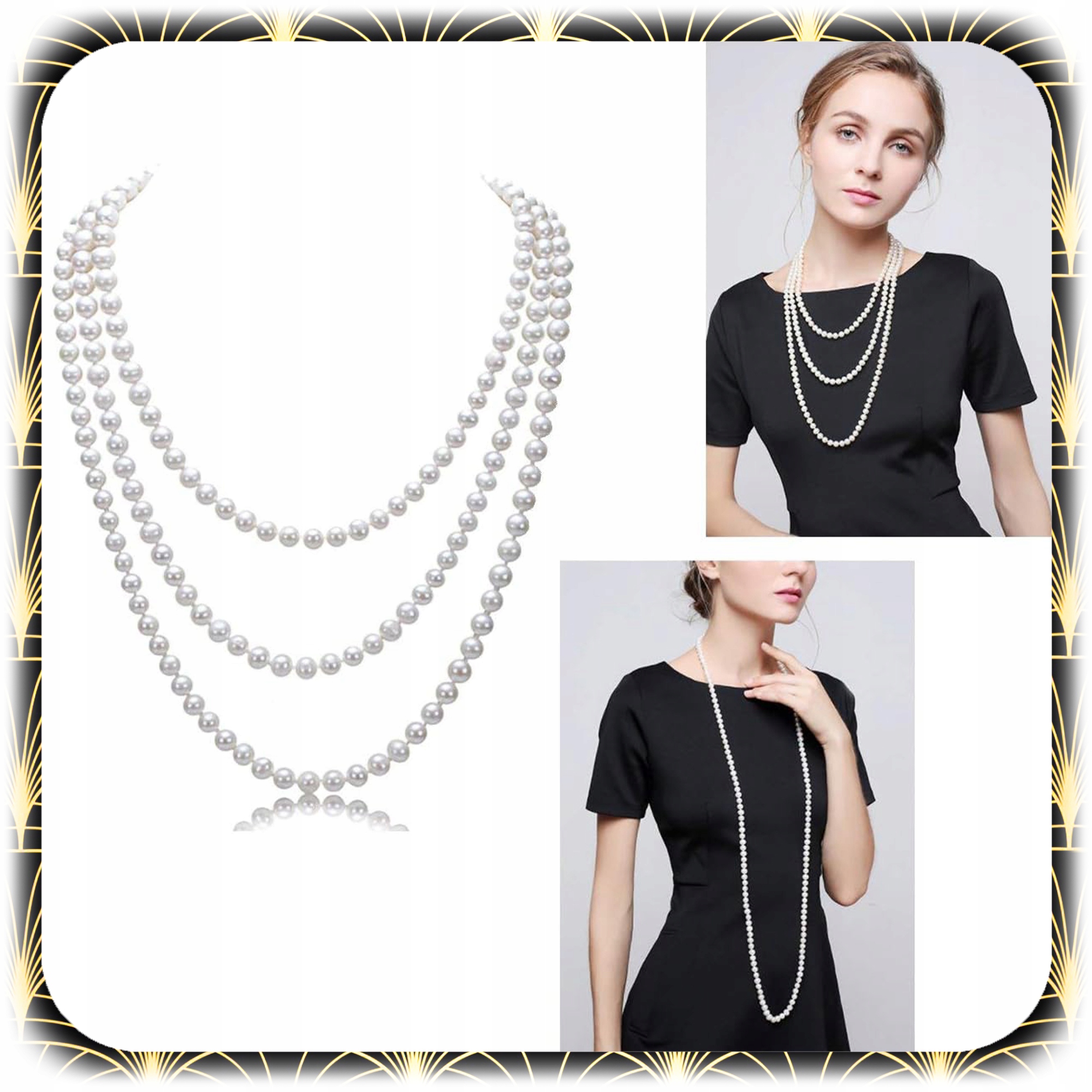 ZESTAW RETRO DAMSKI LATA 20 30 FLAPPER PRZEBRANIE KARNAWAŁ CYGARETKA 7 EL. Postać/temat lata 20, 30, 40-te